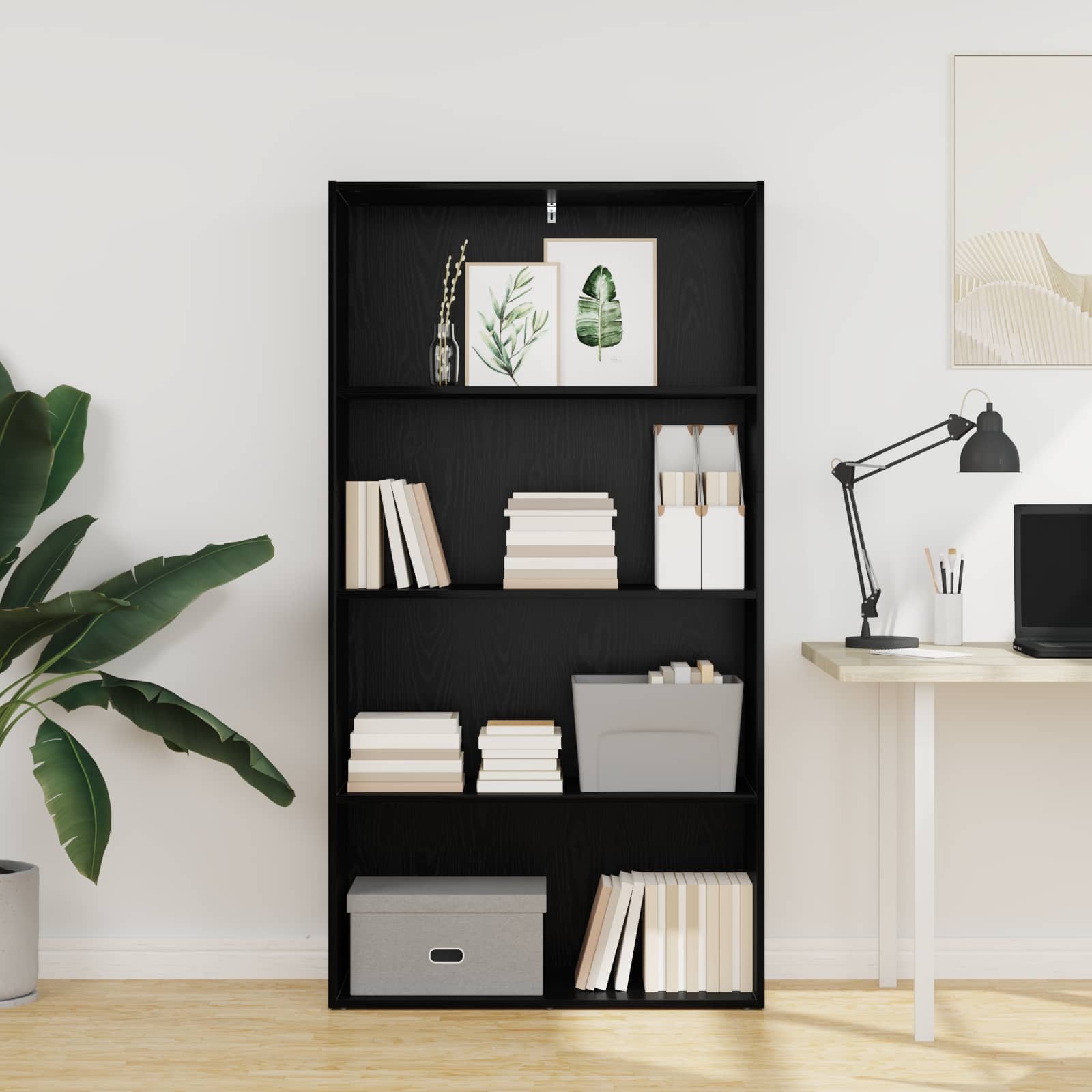 Bibliothèque autoportante Chêne noir 80 x 30 x 152 cm - XIOS
