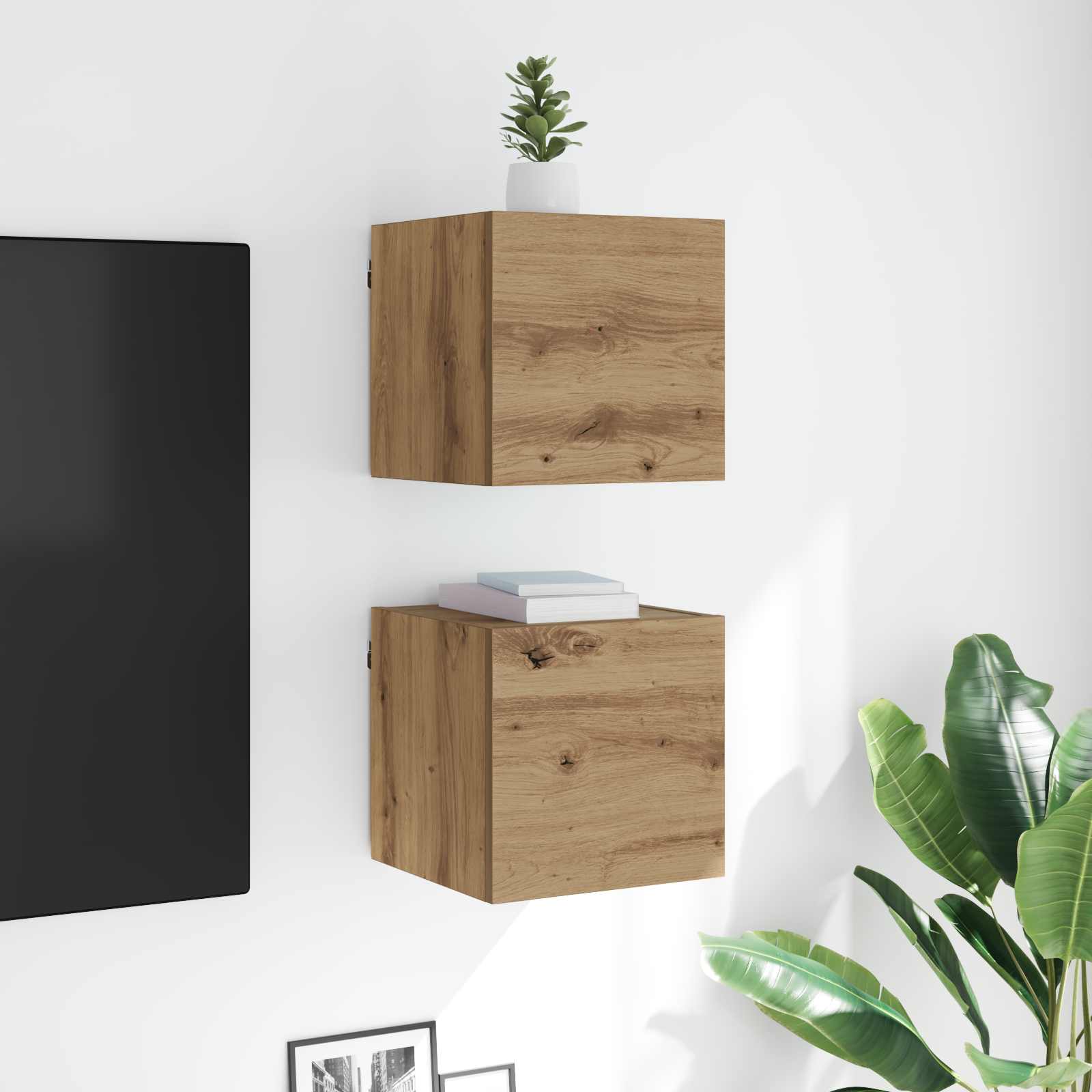 Meuble TV Chêne artisanal 30,5 x 30 x 30 cm Bois d'ingénierie - XIOS