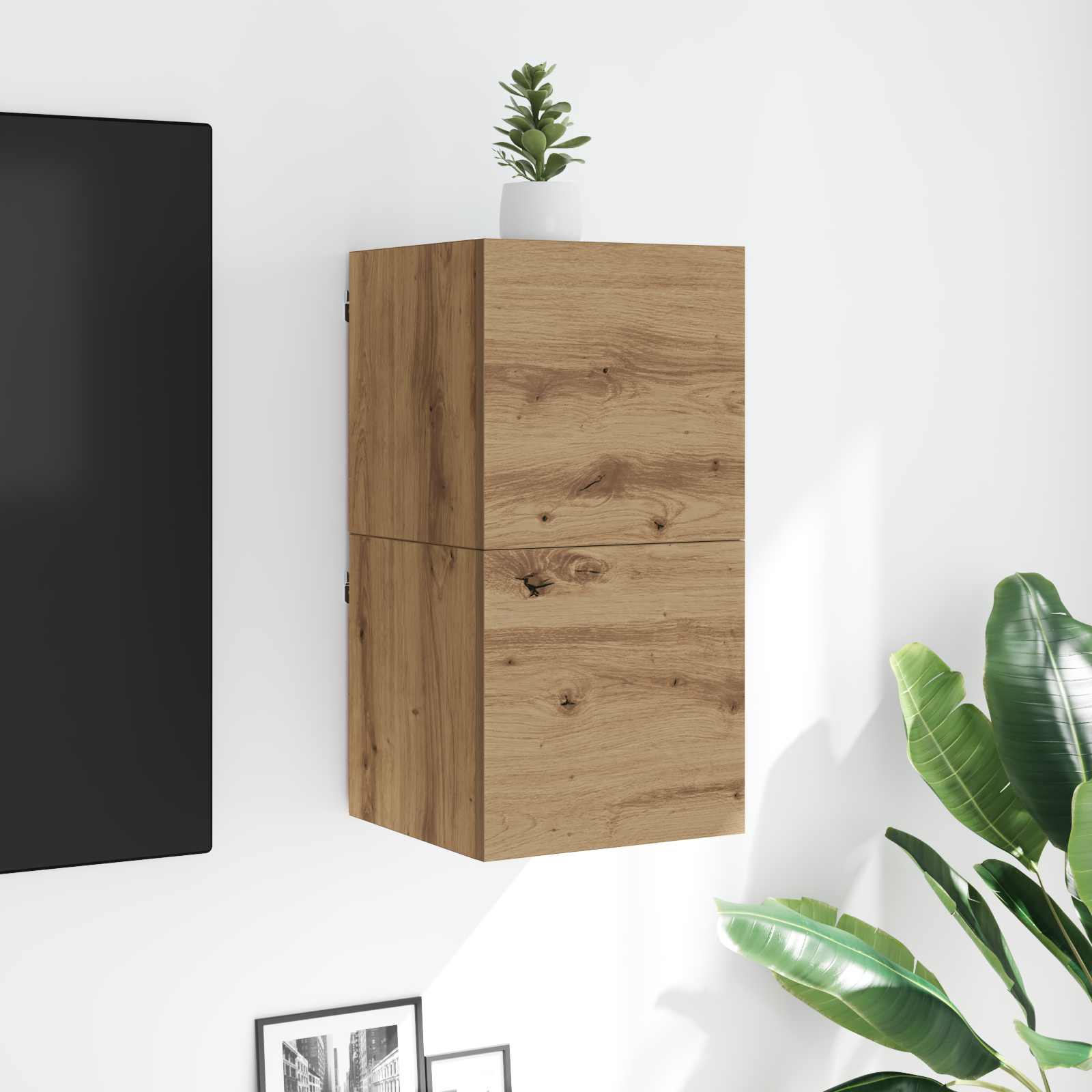 Meuble TV Chêne artisanal 30,5 x 30 x 30 cm Bois d'ingénierie - XIOS