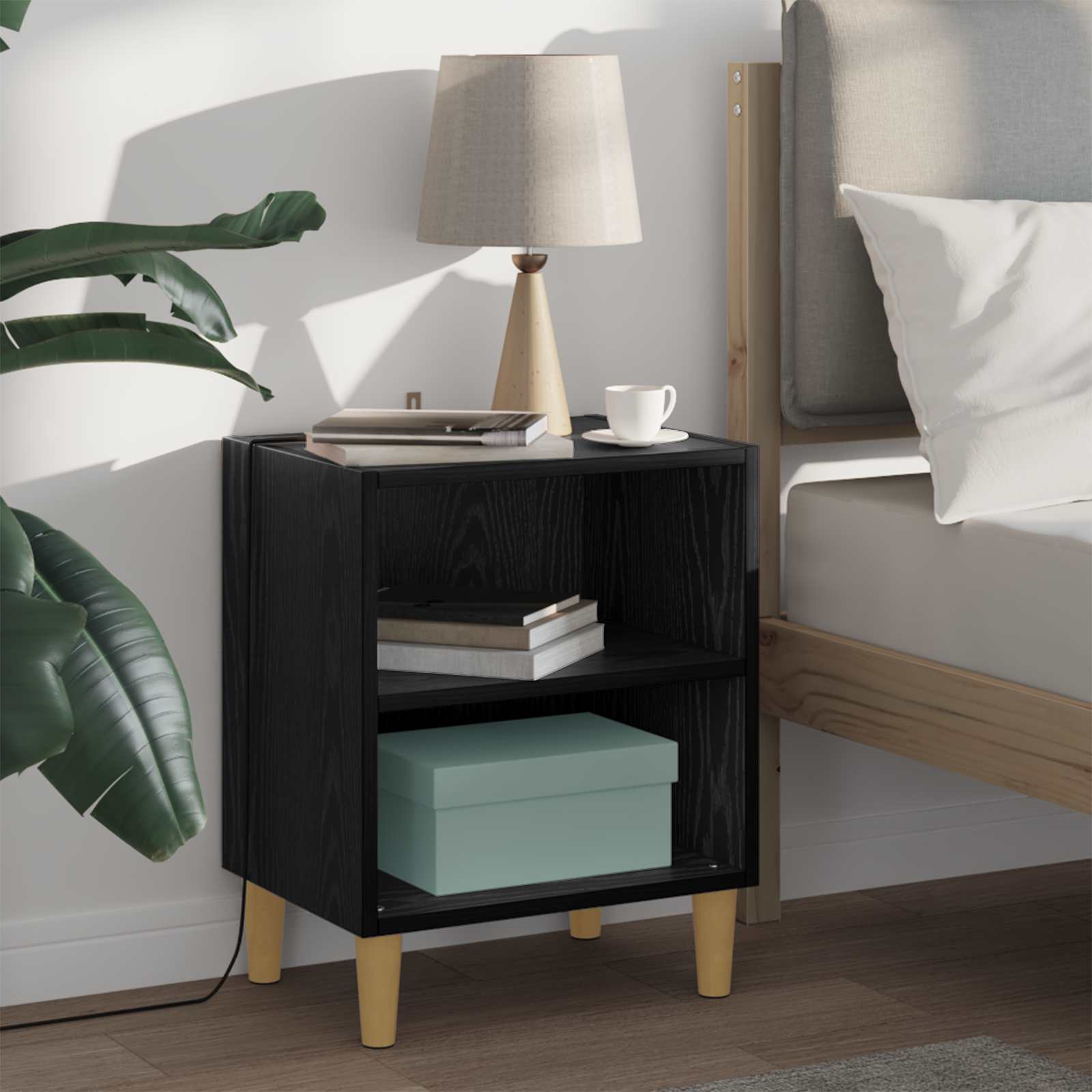 Armoire de lit 2 pcs Chêne noir 40 x 30 x 50 cm - XIOS