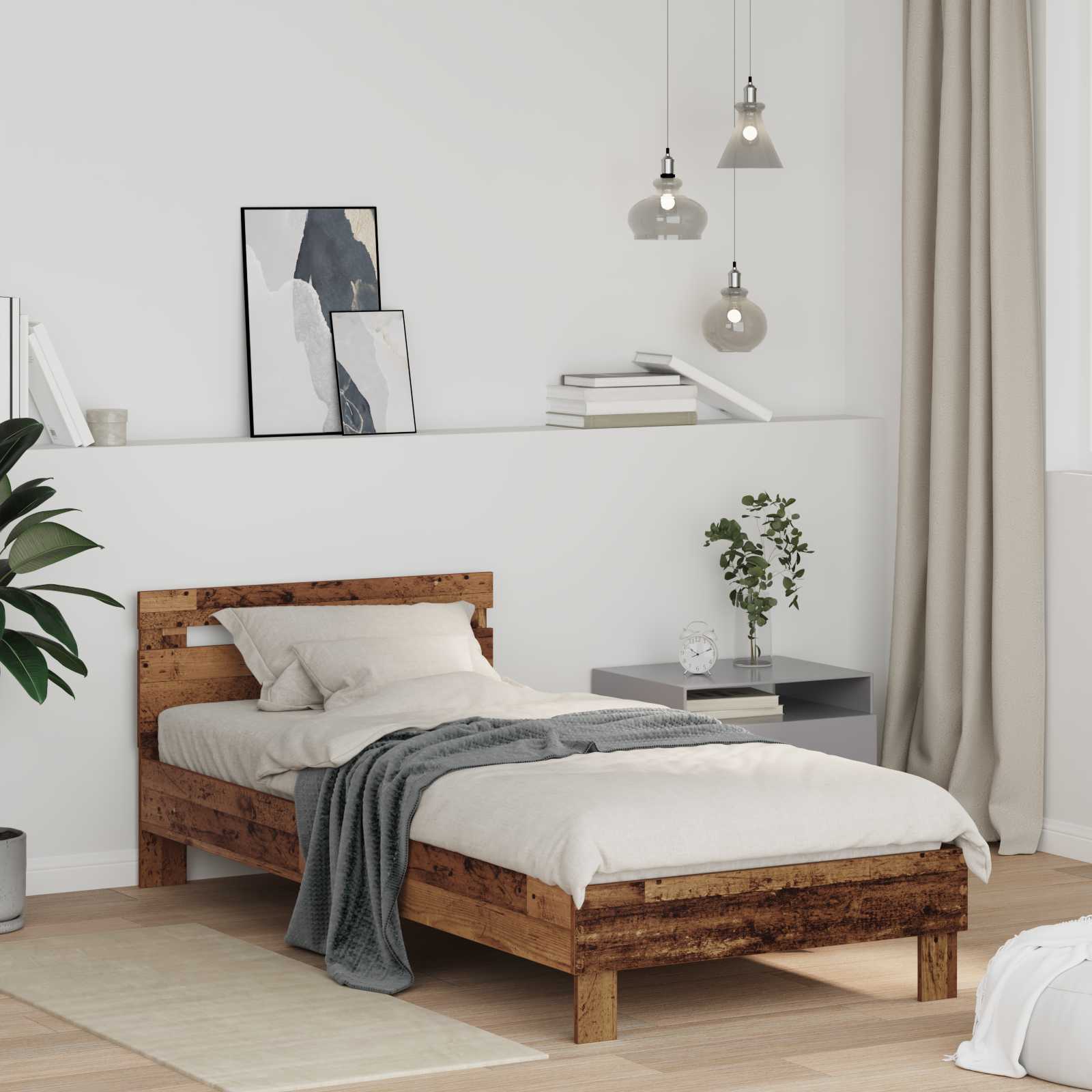 Cadre de lit Bois ancien 75 x 190 cm Bois d'ingénierie - XIOS