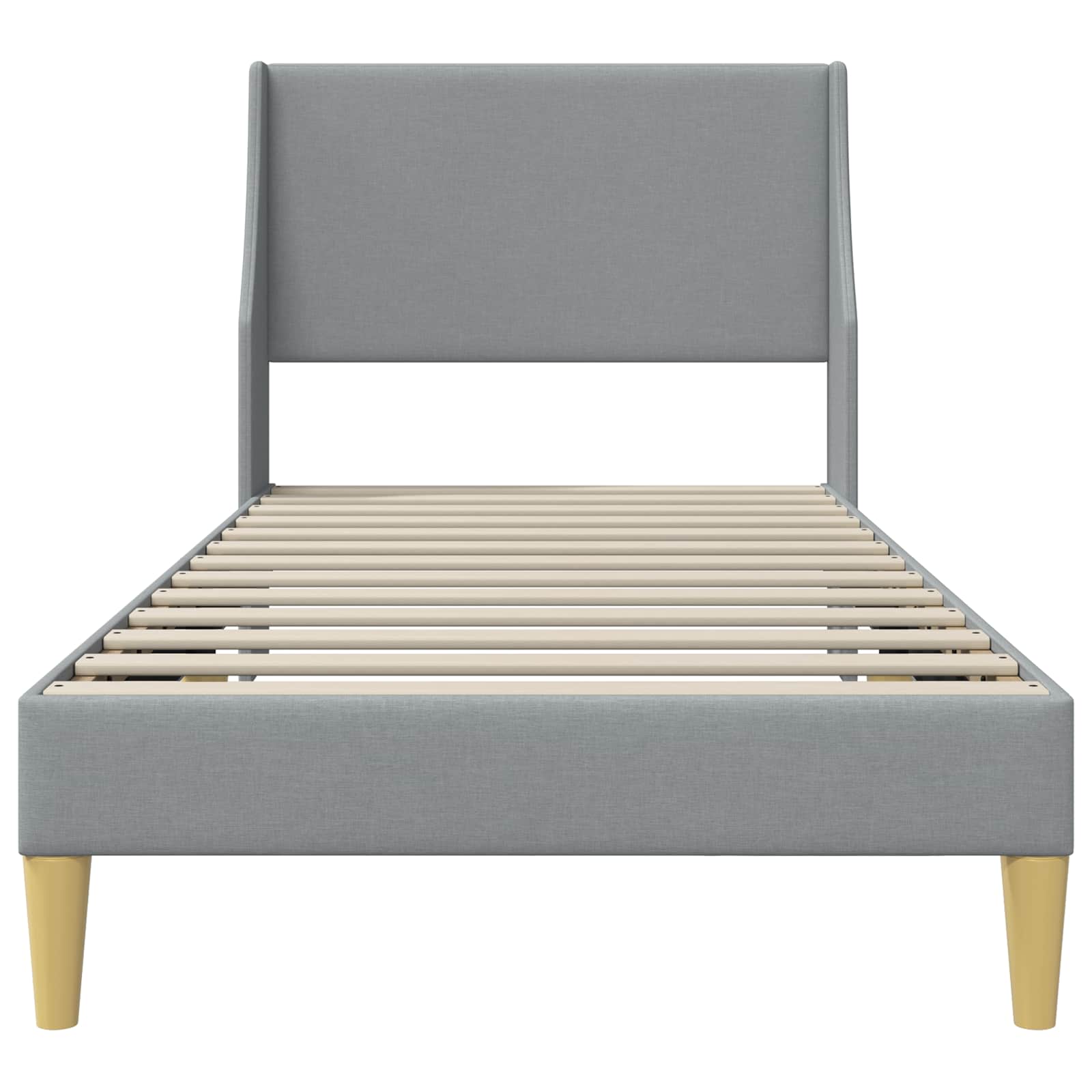 Cadre de lit avec tête de lit Gris clair 90 x 200 cm tissu - XIOS