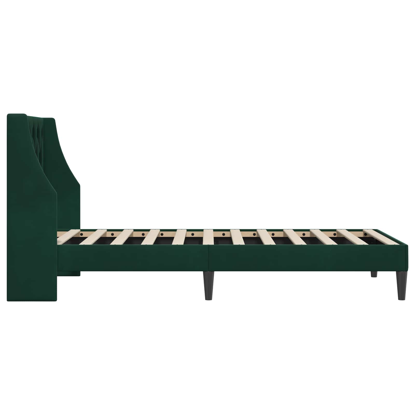 Cadre de lit avec tête de lit Vert foncé 90 x 200 cm Velours - XIOS