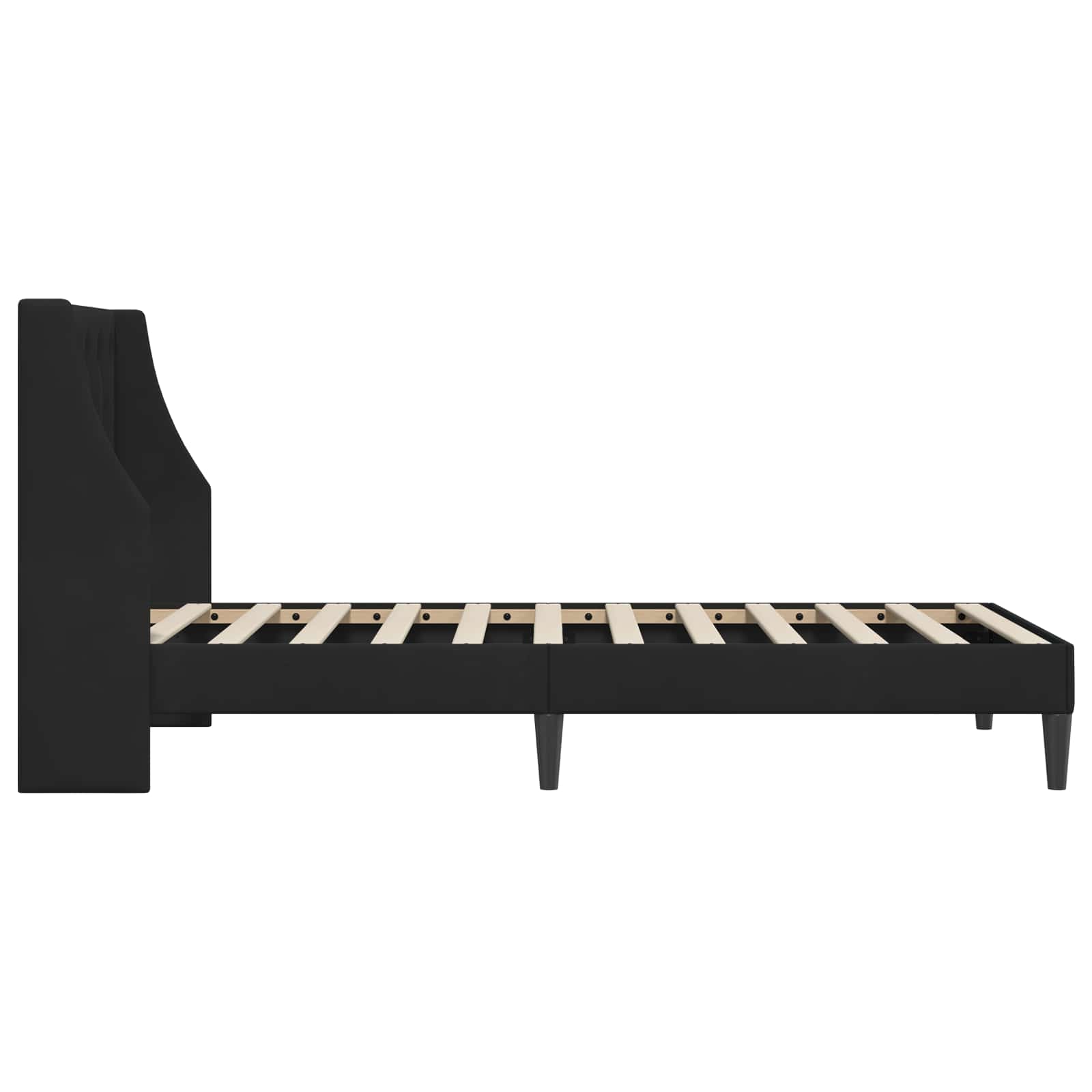 Cadre de lit avec tête de lit Noir 90 x 200 cm Velours - XIOS