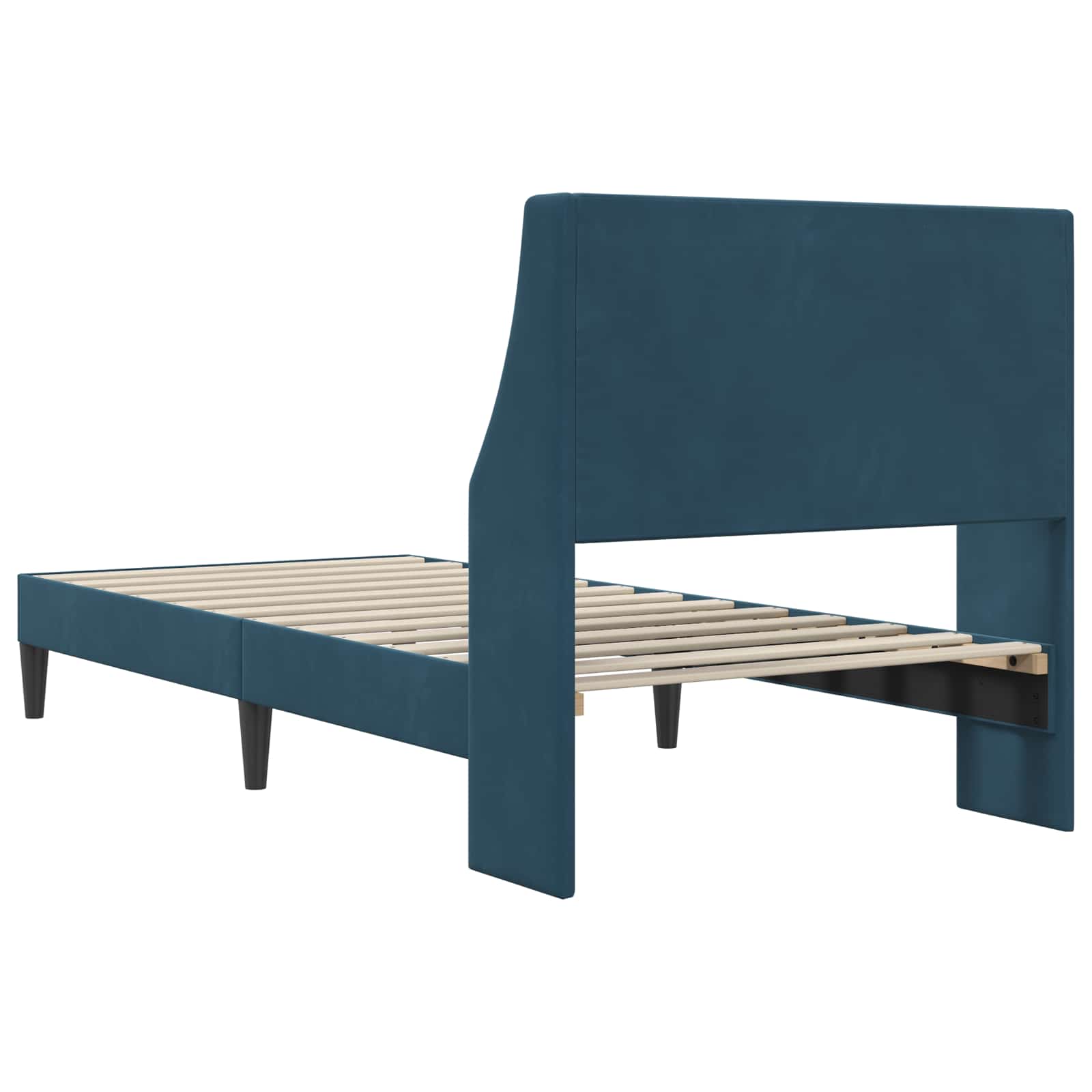 Cadre de lit avec tête de lit Bleu 100 x 200 cm Velours - XIOS
