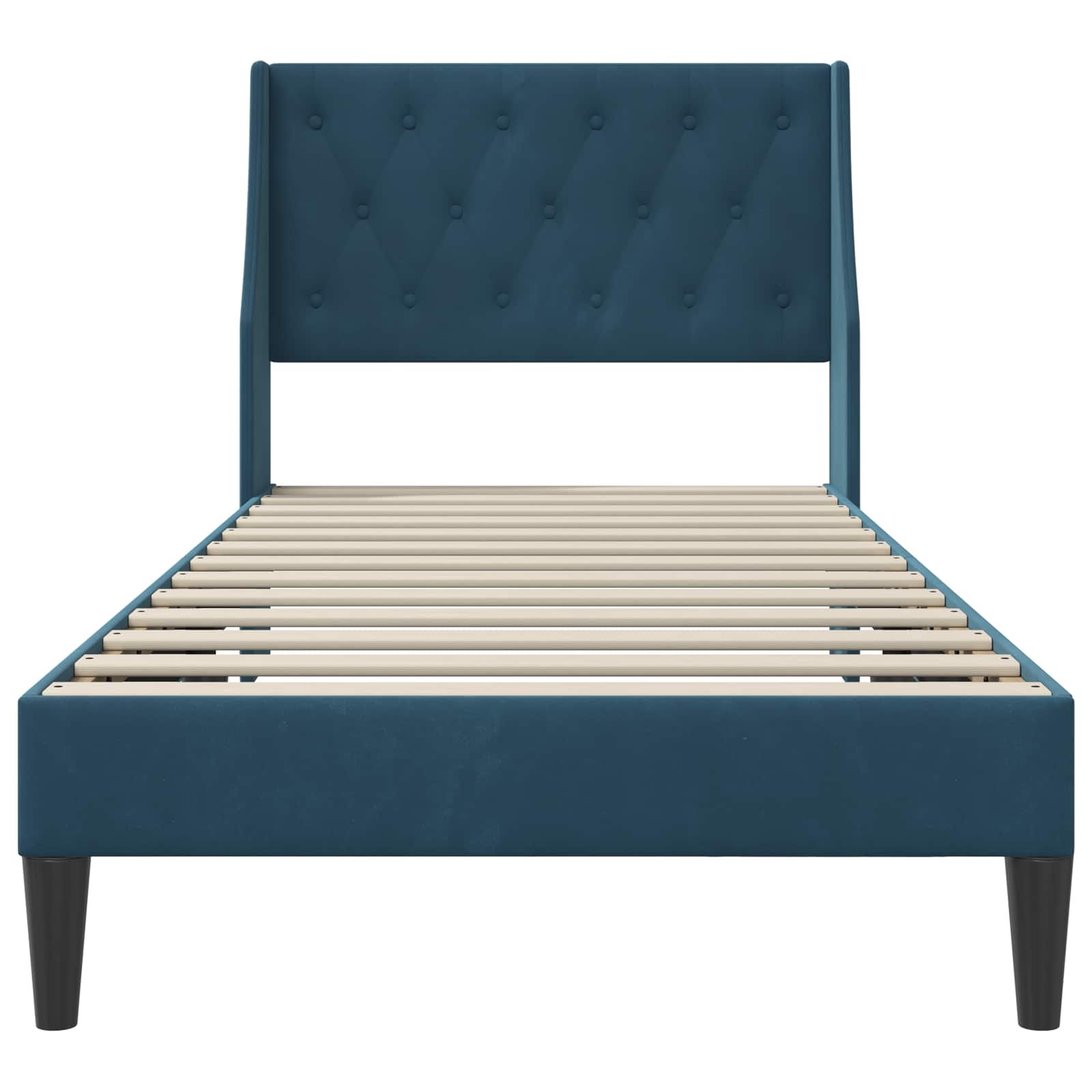 Cadre de lit avec tête de lit Bleu 100 x 200 cm Velours - XIOS