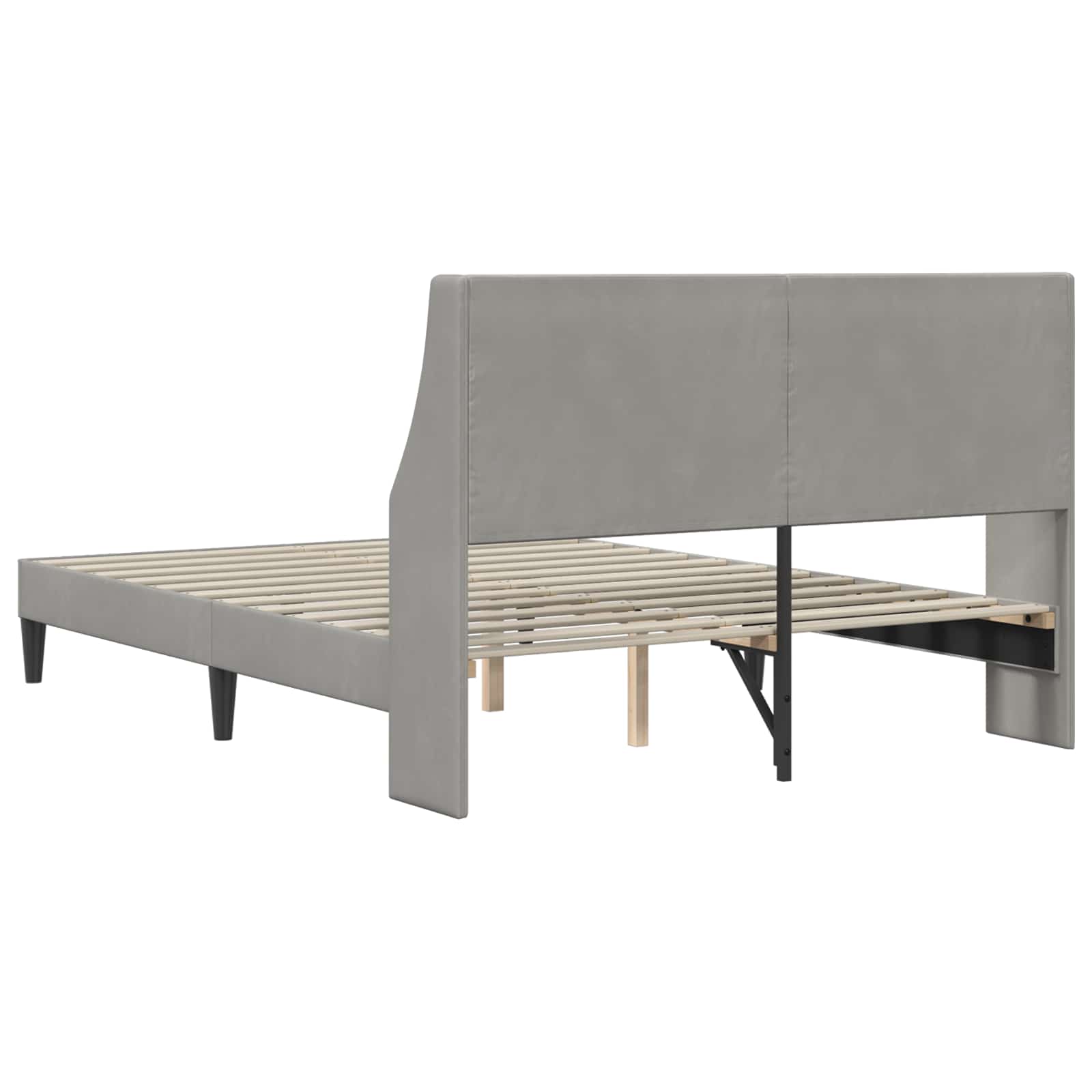 Cadre de lit avec tête de lit Gris clair 120 x 190 cm Velours - XIOS