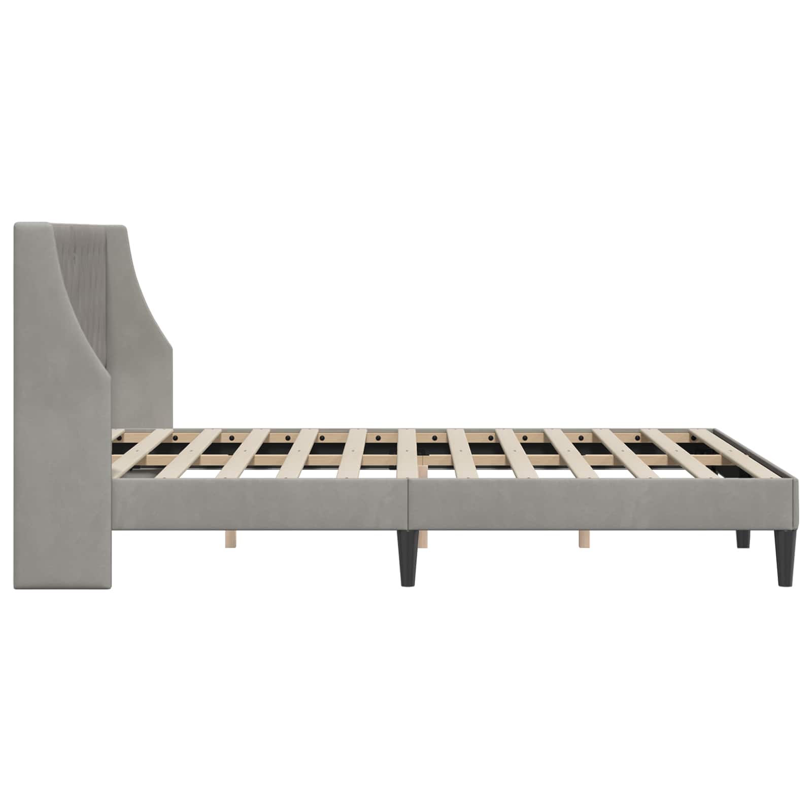 Cadre de lit avec tête de lit Gris clair 120 x 190 cm Velours - XIOS