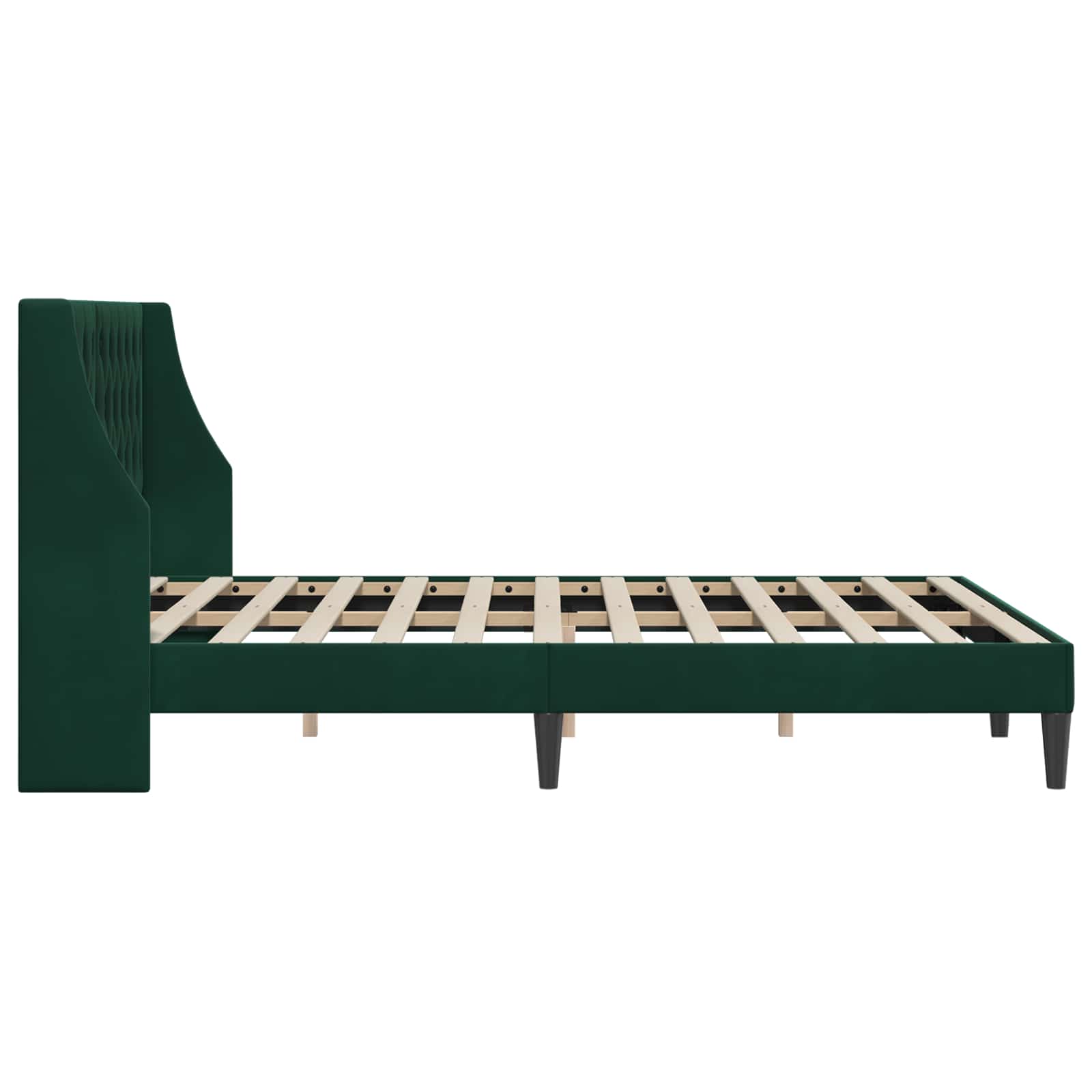 Cadre de lit avec tête de lit Vert foncé 120 x 190 cm Velours - XIOS