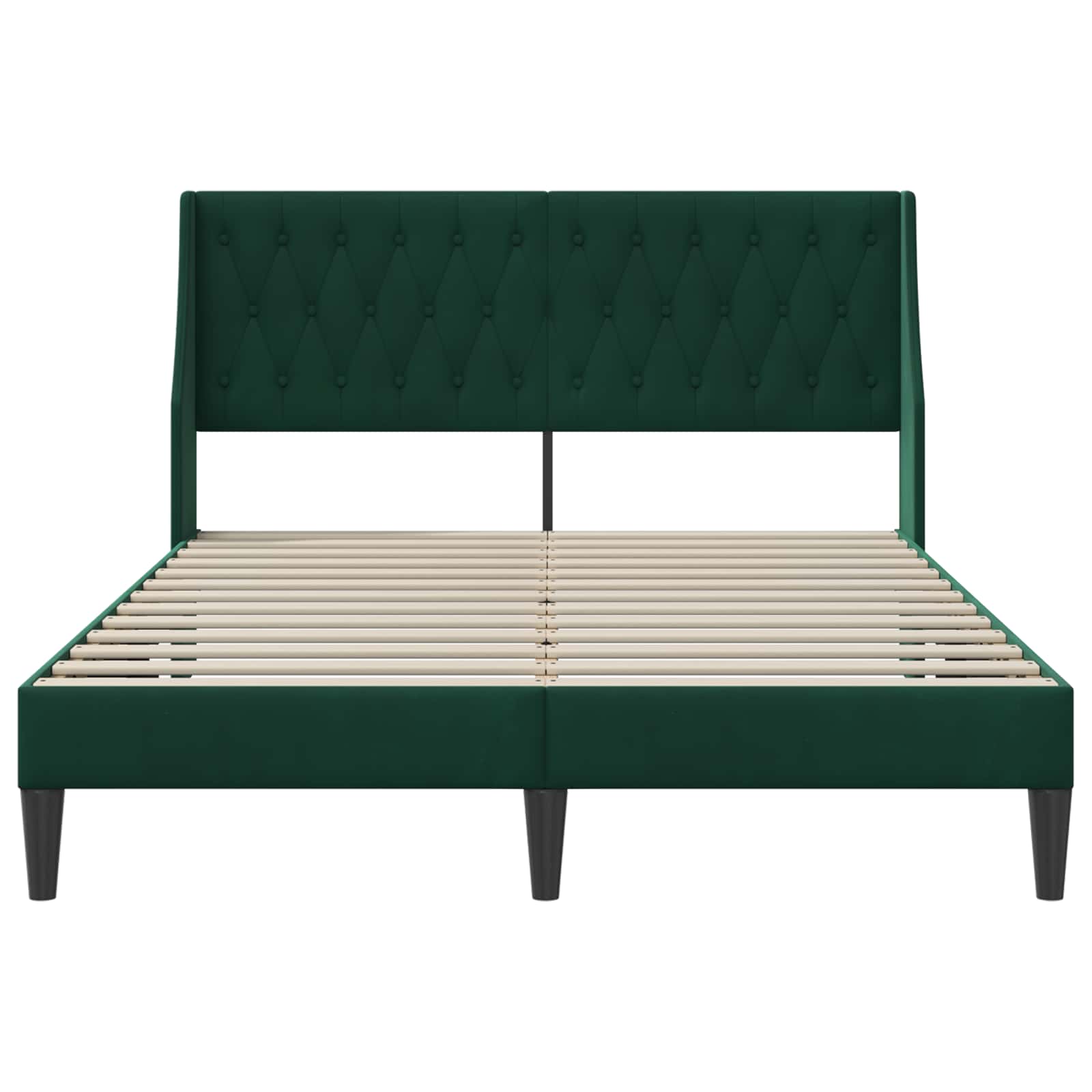 Cadre de lit avec tête de lit Vert foncé 160 x 200 cm Velours - XIOS