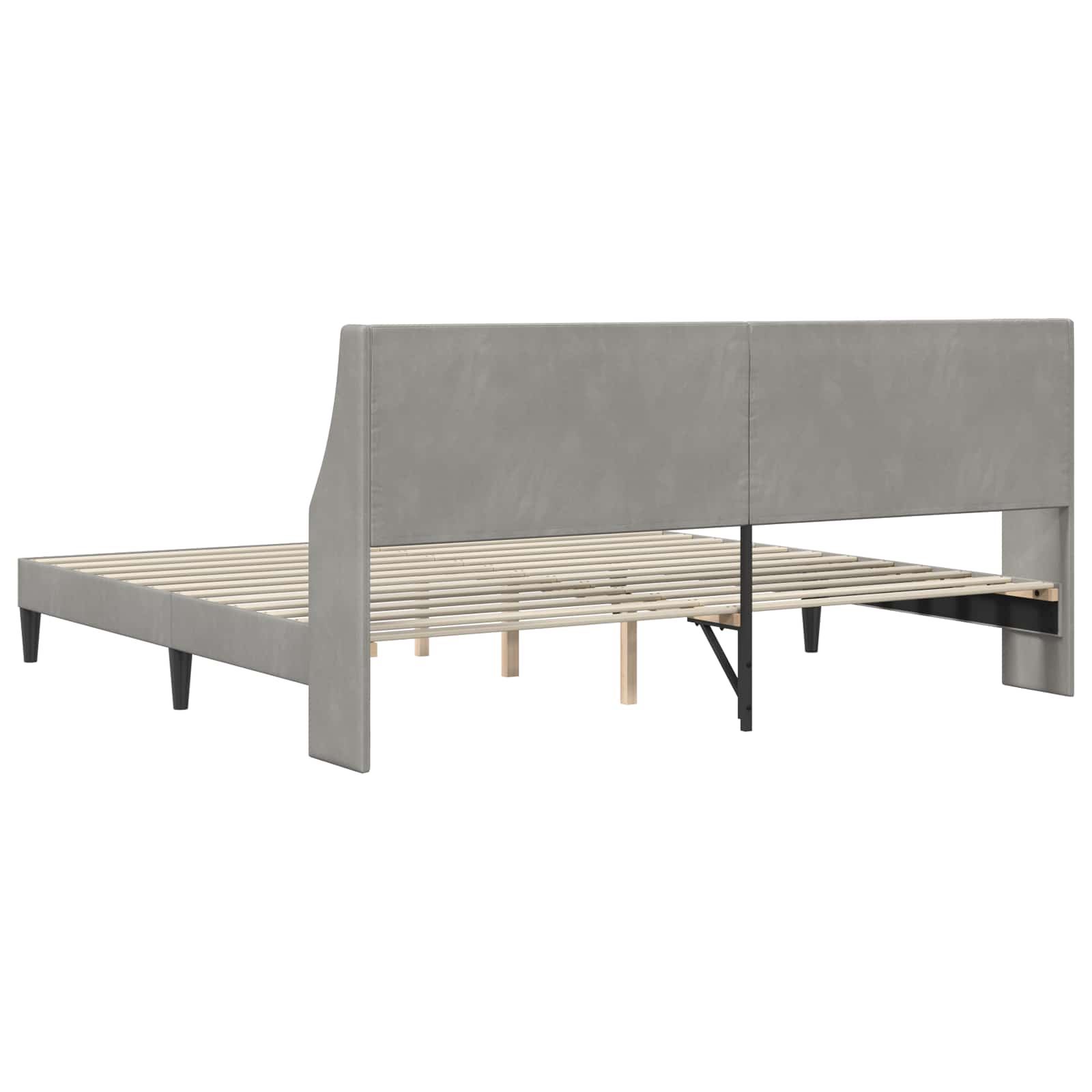 Cadre de lit avec tête de lit Gris clair 180 x 200 cm Velours - XIOS