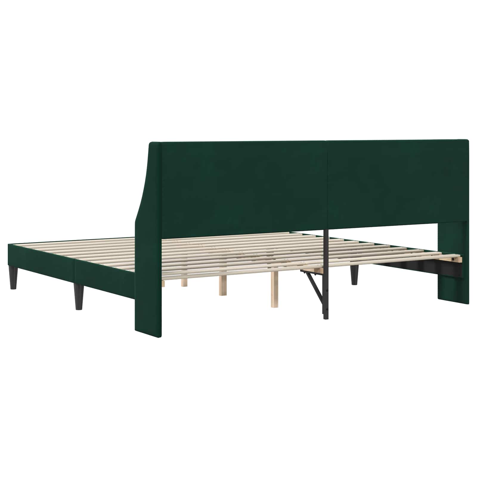 Cadre de lit avec tête de lit Vert foncé 200 x 200 cm Velours - XIOS