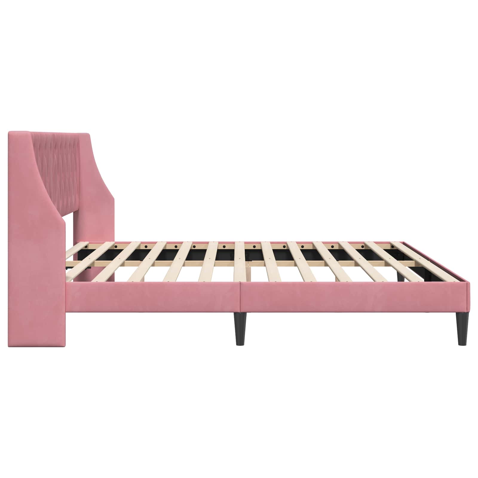 Cadre de lit avec tête de lit Rose 200 x 200 cm Velours - XIOS