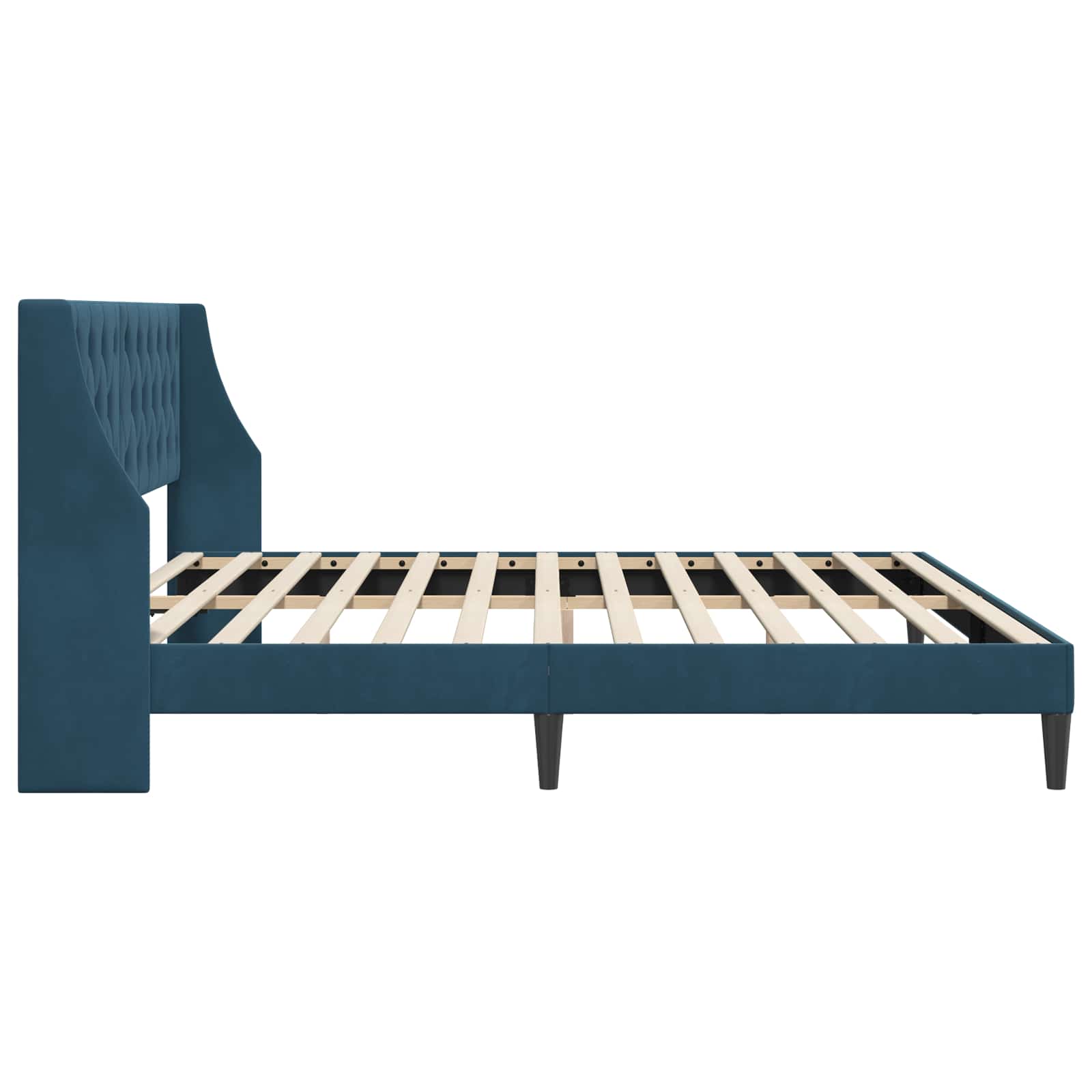 Cadre de lit avec tête de lit Bleu 200 x 200 cm Velours - XIOS