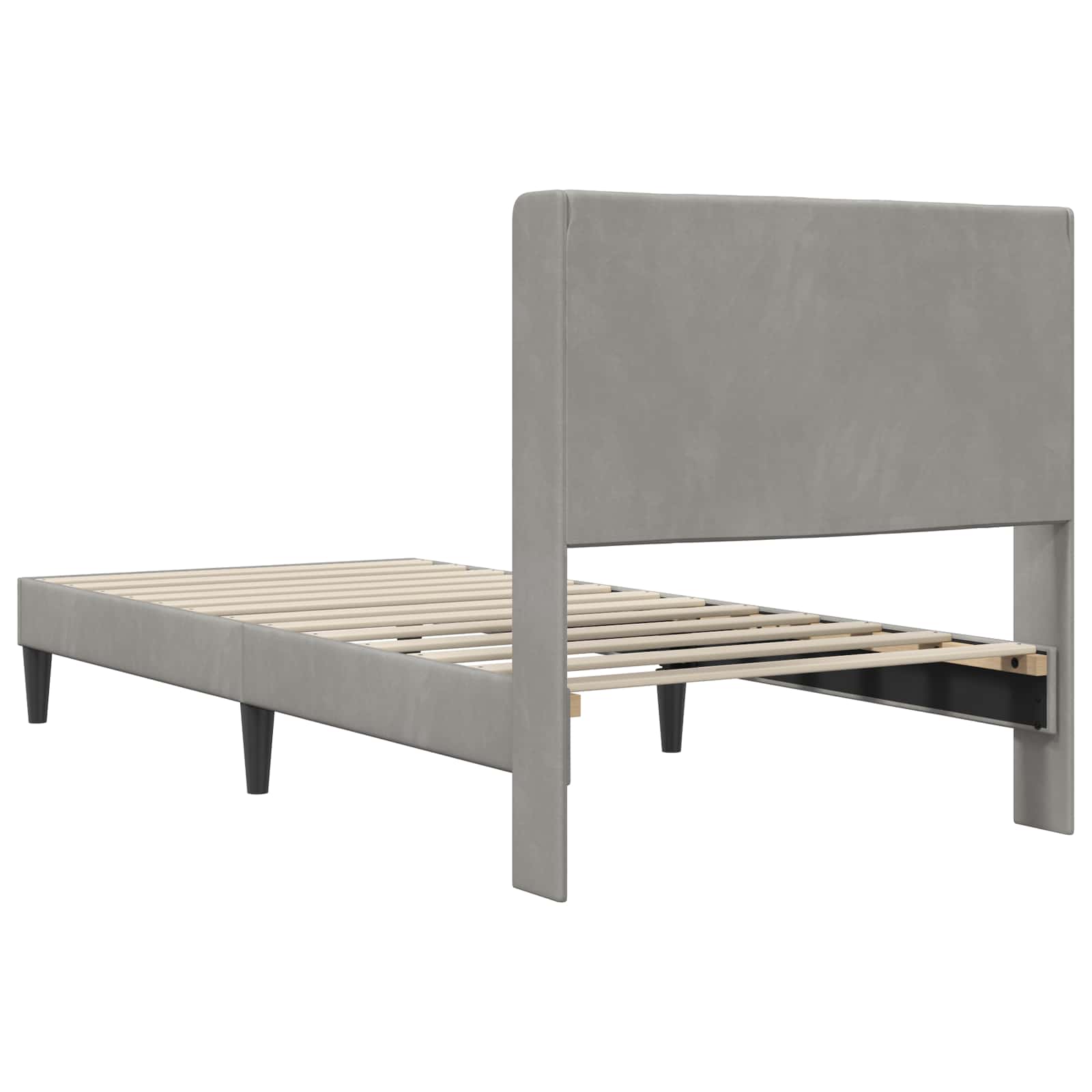 Cadre de lit avec tête de lit Gris clair 100 x 200 cm Velours - XIOS