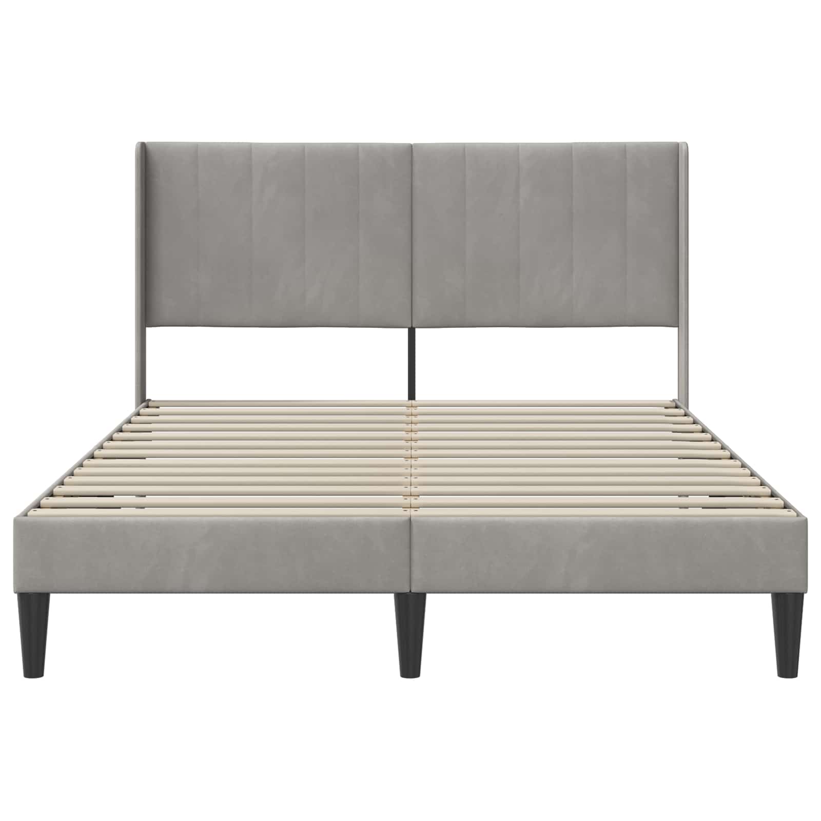 Cadre de lit avec tête de lit Gris clair 120 x 190 cm Velours - XIOS