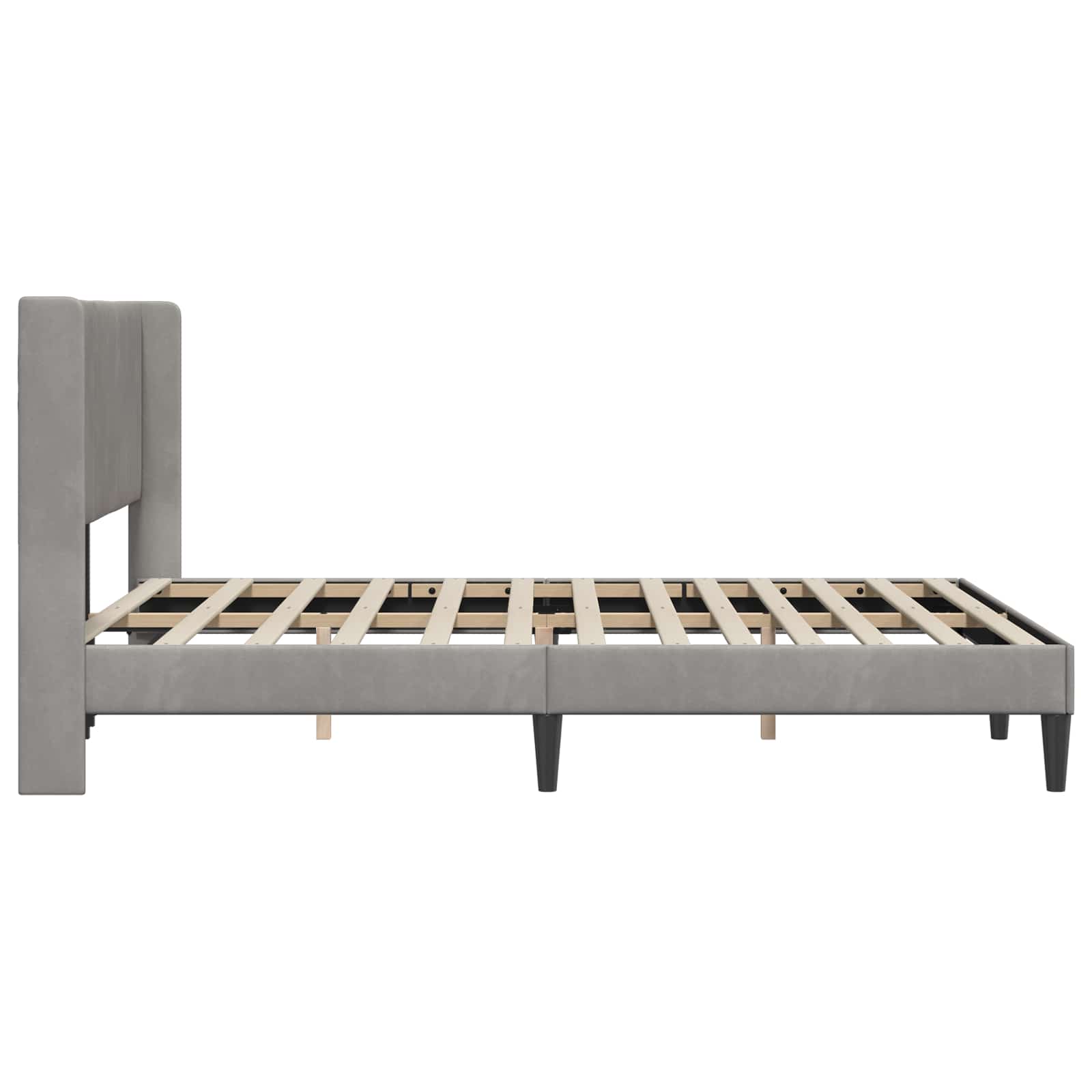 Cadre de lit avec tête de lit Gris clair 120 x 190 cm Velours - XIOS
