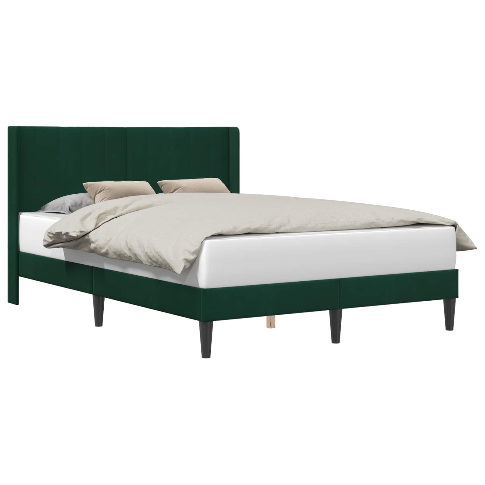 Cadre de lit avec tête de lit Vert foncé 120 x 190 cm Velours - XIOS