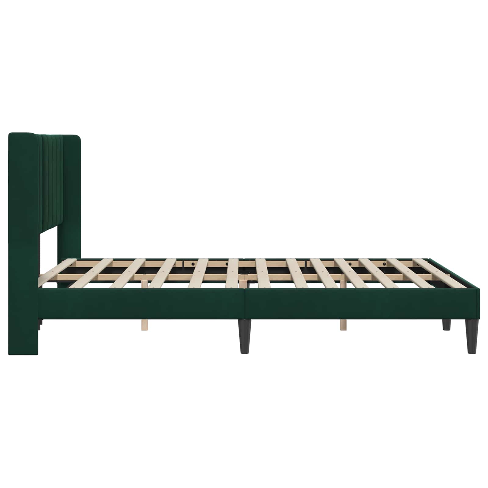 Cadre de lit avec tête de lit Vert foncé 120 x 190 cm Velours - XIOS
