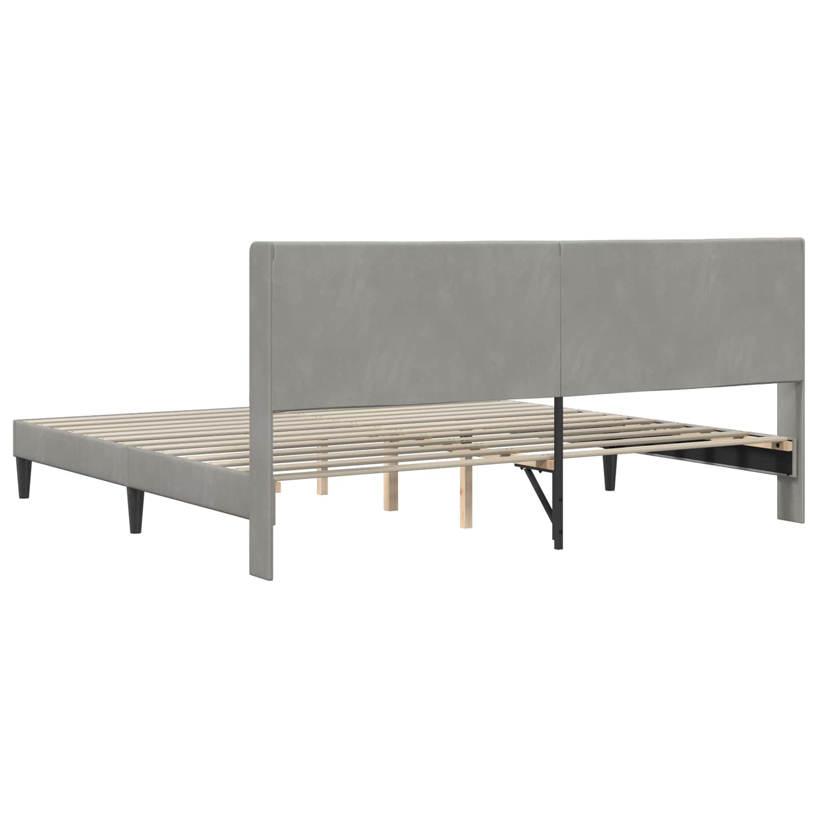 Cadre de lit avec tête de lit Gris clair 180 x 200 cm Velours - XIOS