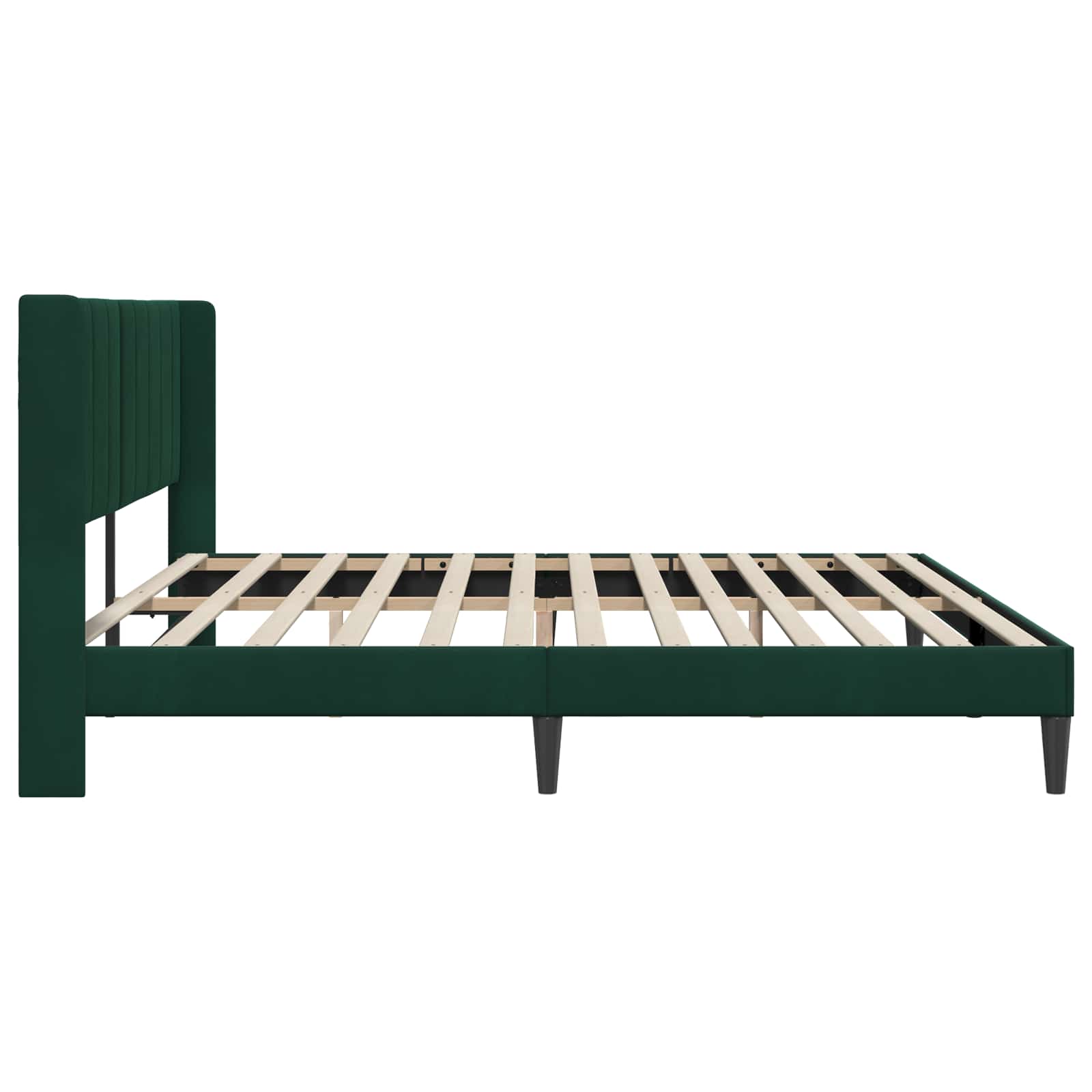Cadre de lit avec tête de lit Vert foncé 180 x 200 cm Velours - XIOS