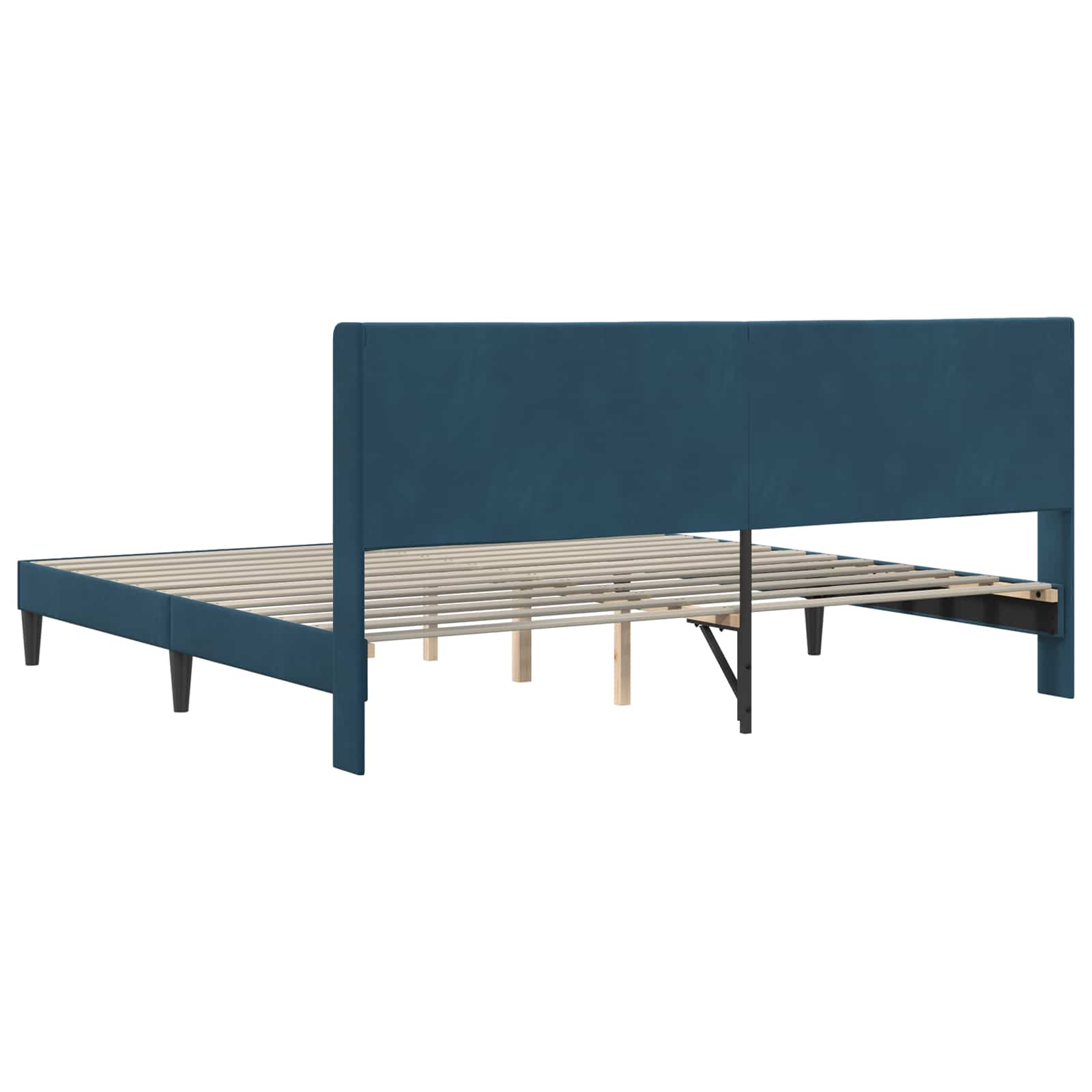 Cadre de lit avec tête de lit Bleu 180 x 200 cm Velours - XIOS