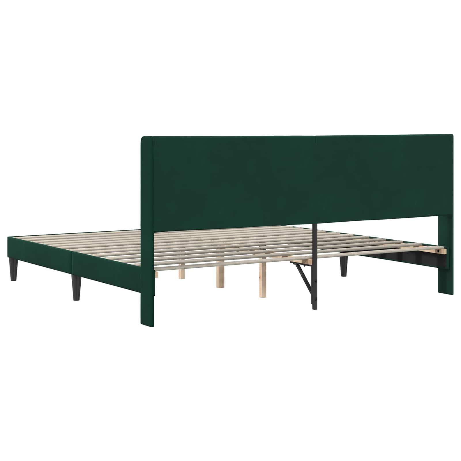 Cadre de lit avec tête de lit Vert foncé 200 x 200 cm Velours - XIOS