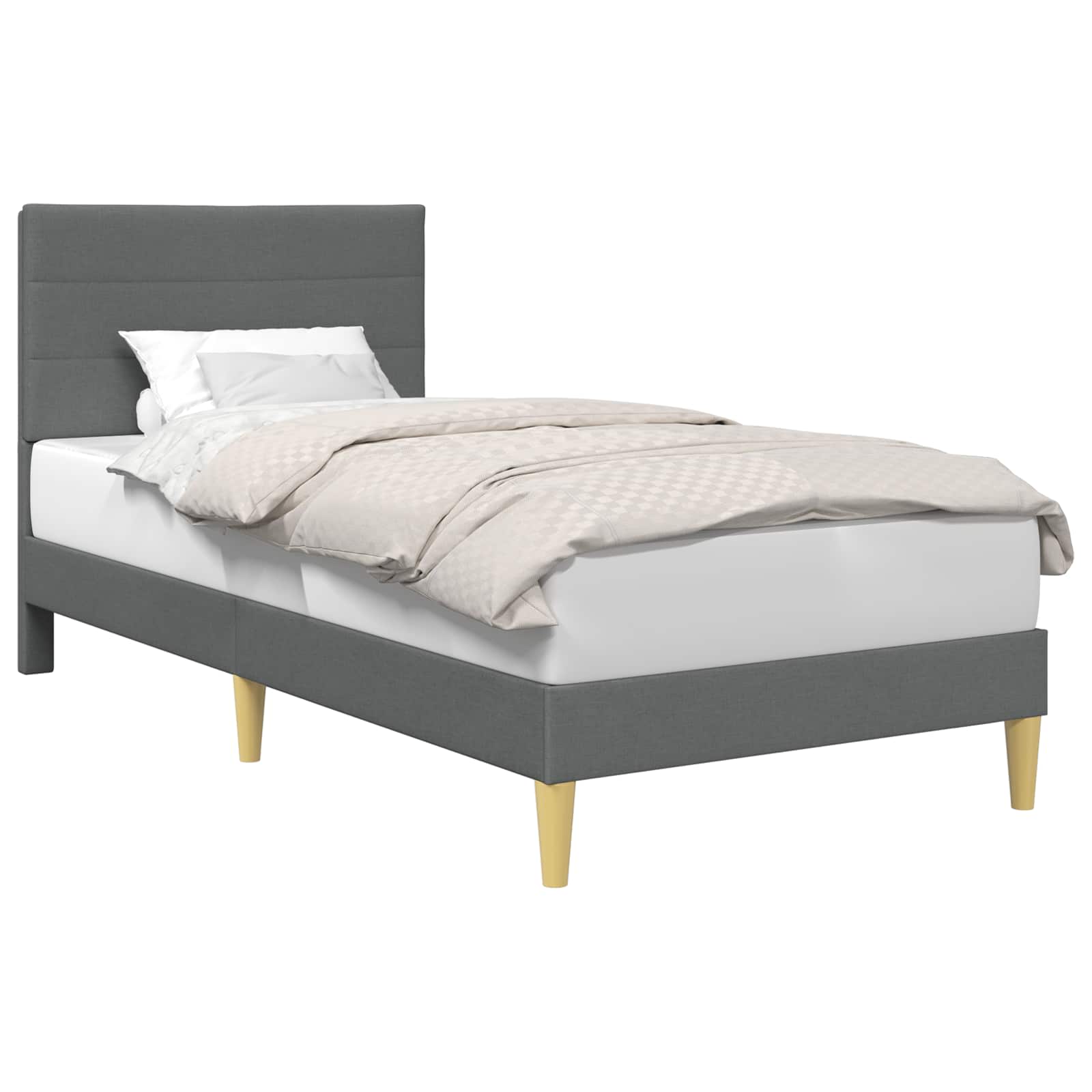 Cadre de lit avec tête de lit Gris foncé 80 x 200 cm tissu - XIOS
