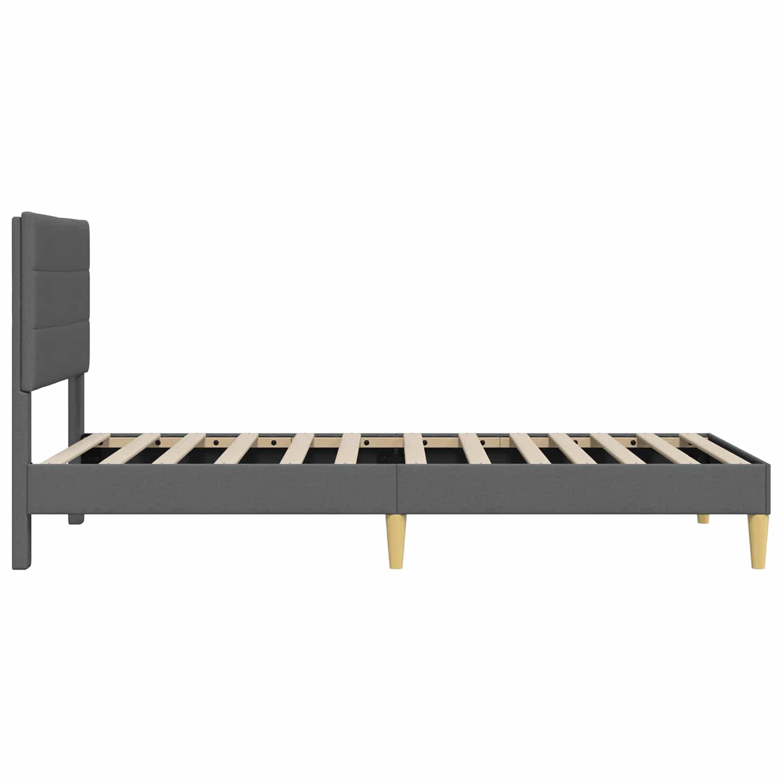 Cadre de lit avec tête de lit Gris foncé 80 x 200 cm tissu - XIOS