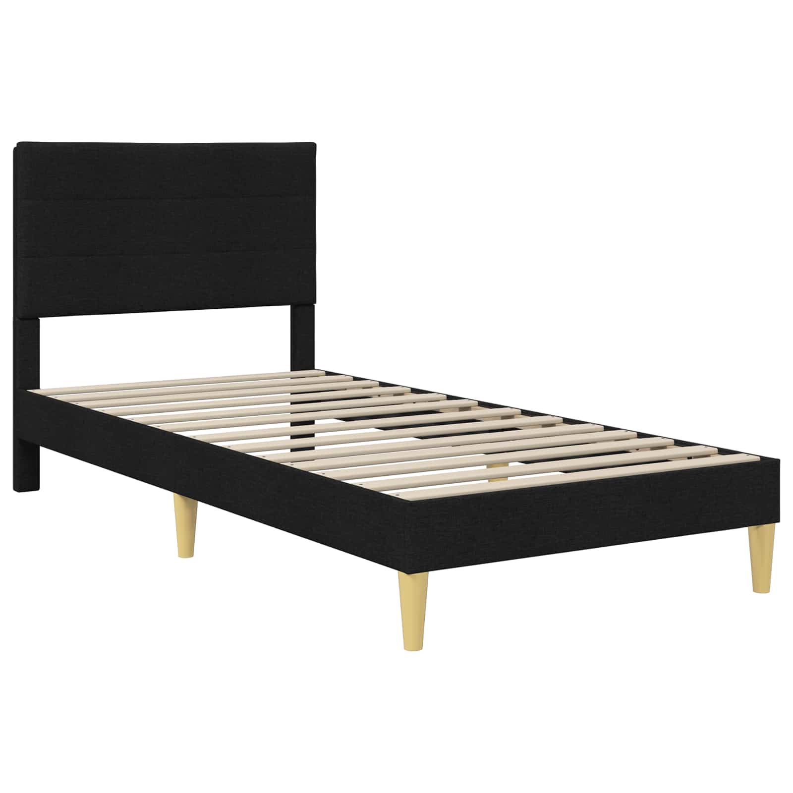 Cadre de lit avec tête de lit Noir 80 x 200 cm tissu - XIOS