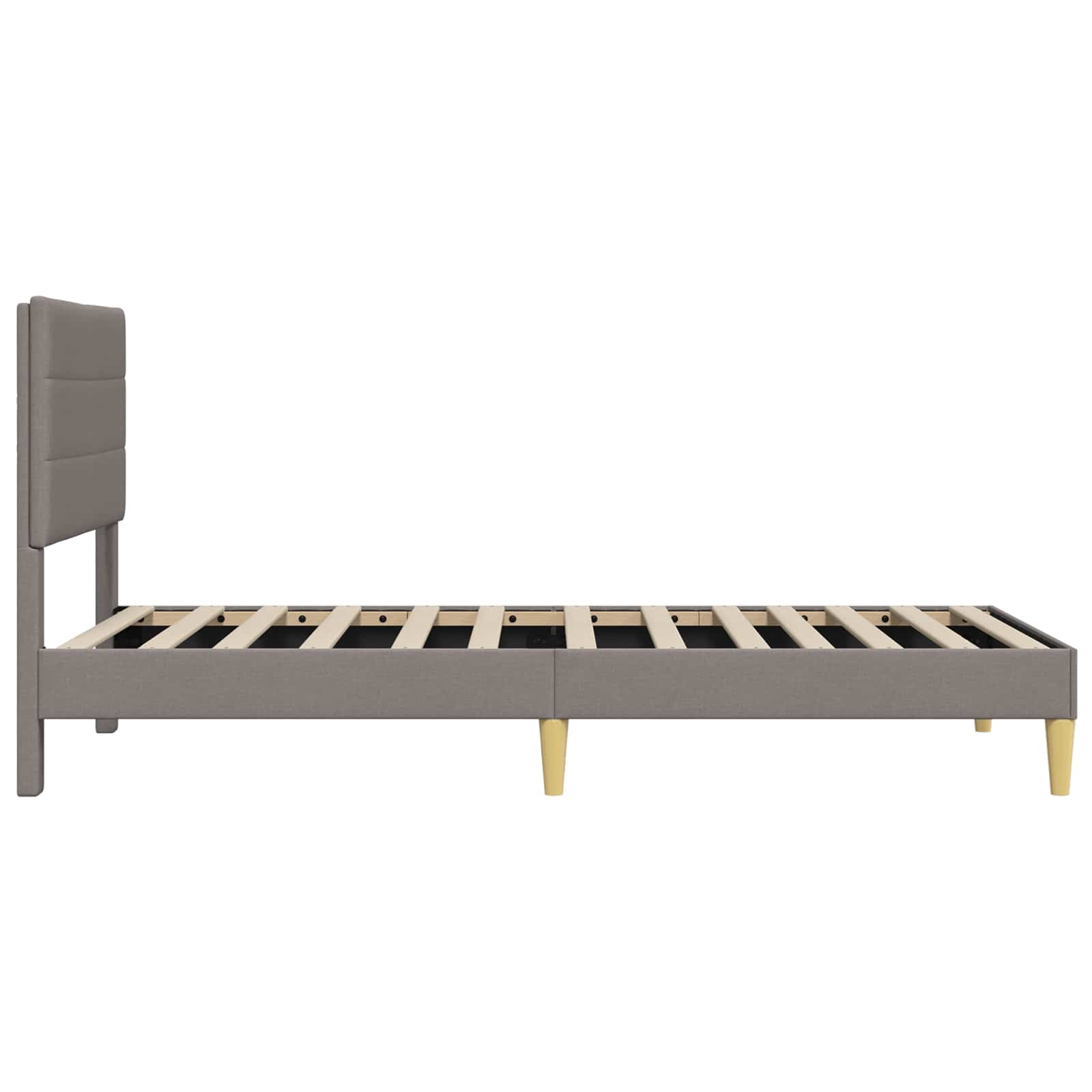 Cadre de lit avec tête de lit Taupe 80 x 200 cm tissu - XIOS