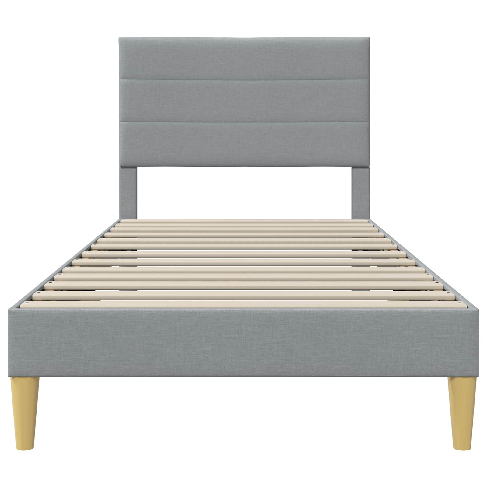 Cadre de lit avec tête de lit Gris clair 90 x 190 cm tissu - XIOS