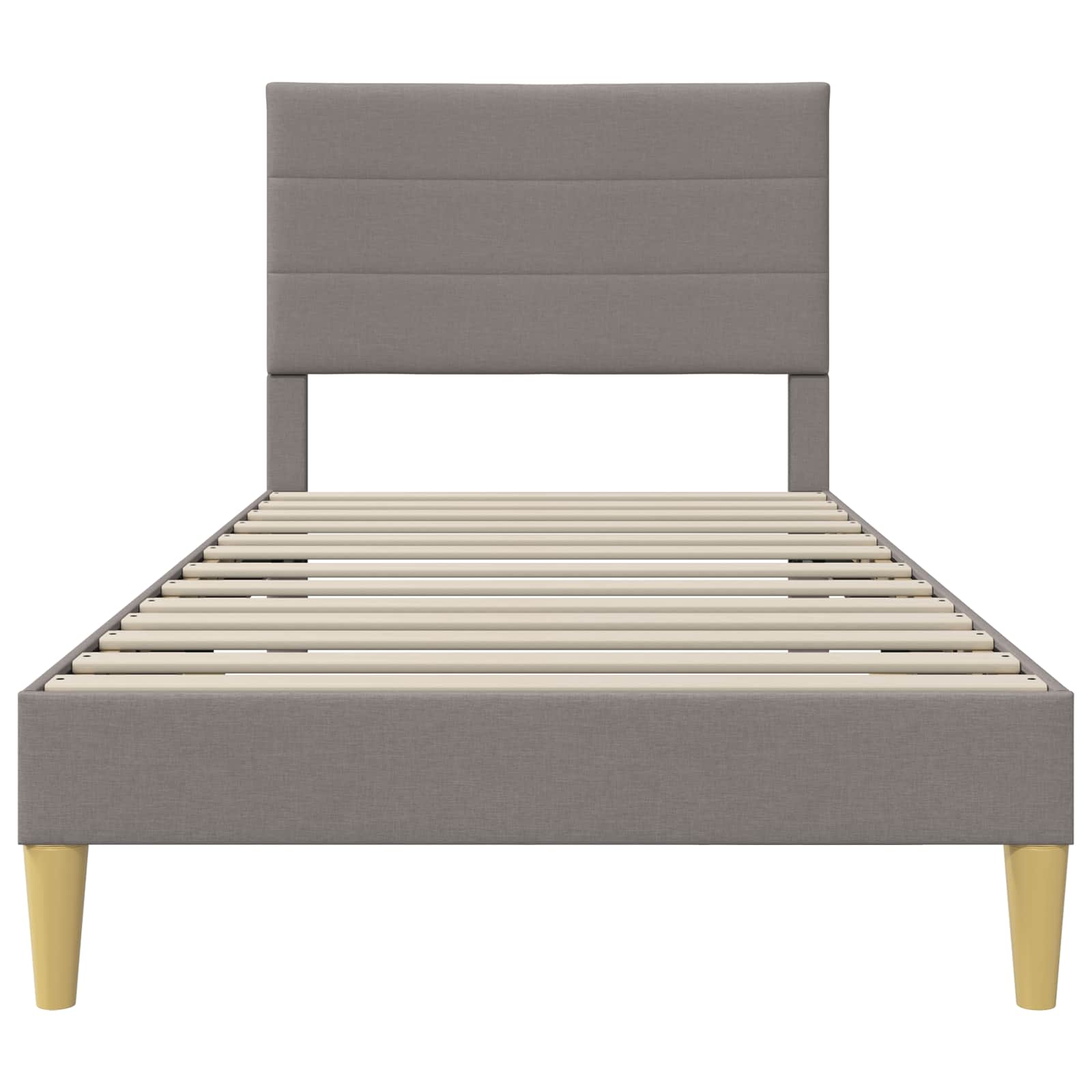 Cadre de lit avec tête de lit Taupe 90 x 190 cm tissu - XIOS