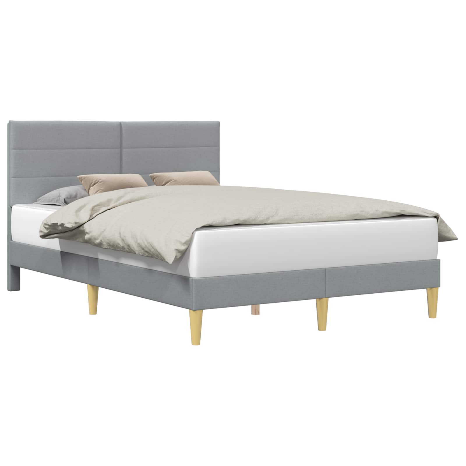 Cadre de lit avec tête de lit Gris clair 120 x 190 cm Tissu - XIOS