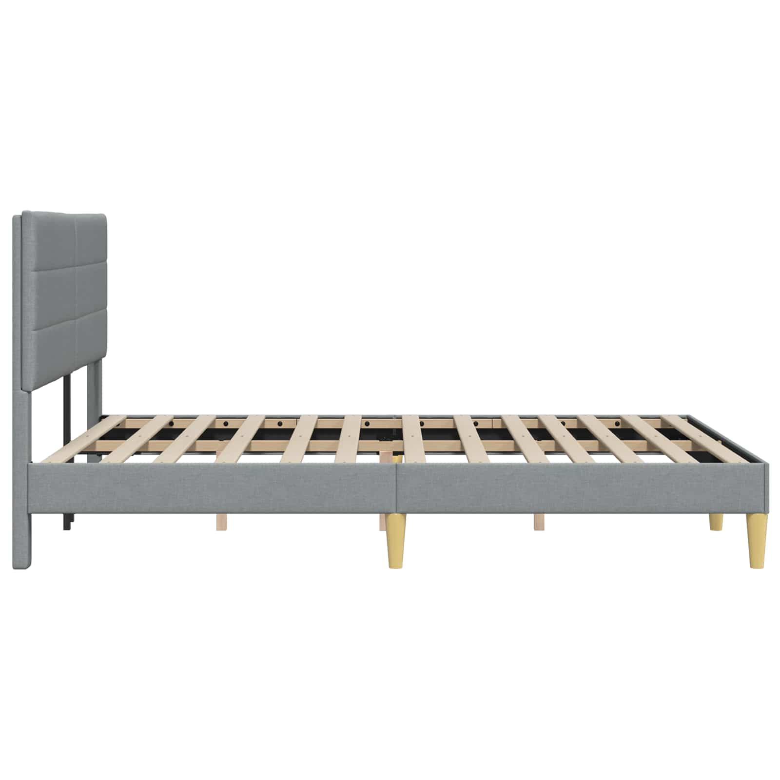 Cadre de lit avec tête de lit Gris clair 120 x 190 cm Tissu - XIOS