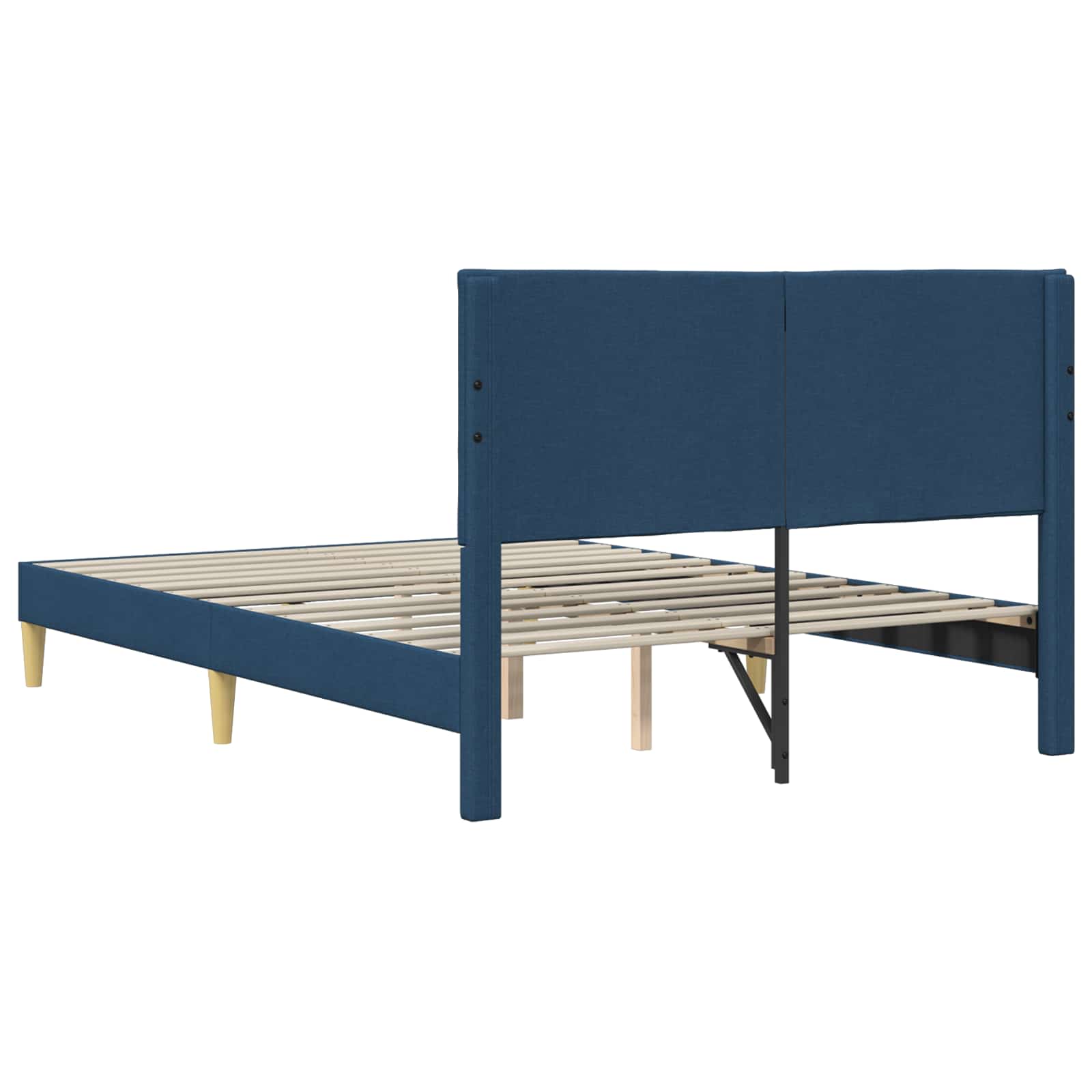 Cadre de lit avec tête de lit Bleu 120 x 190 cm tissu - XIOS