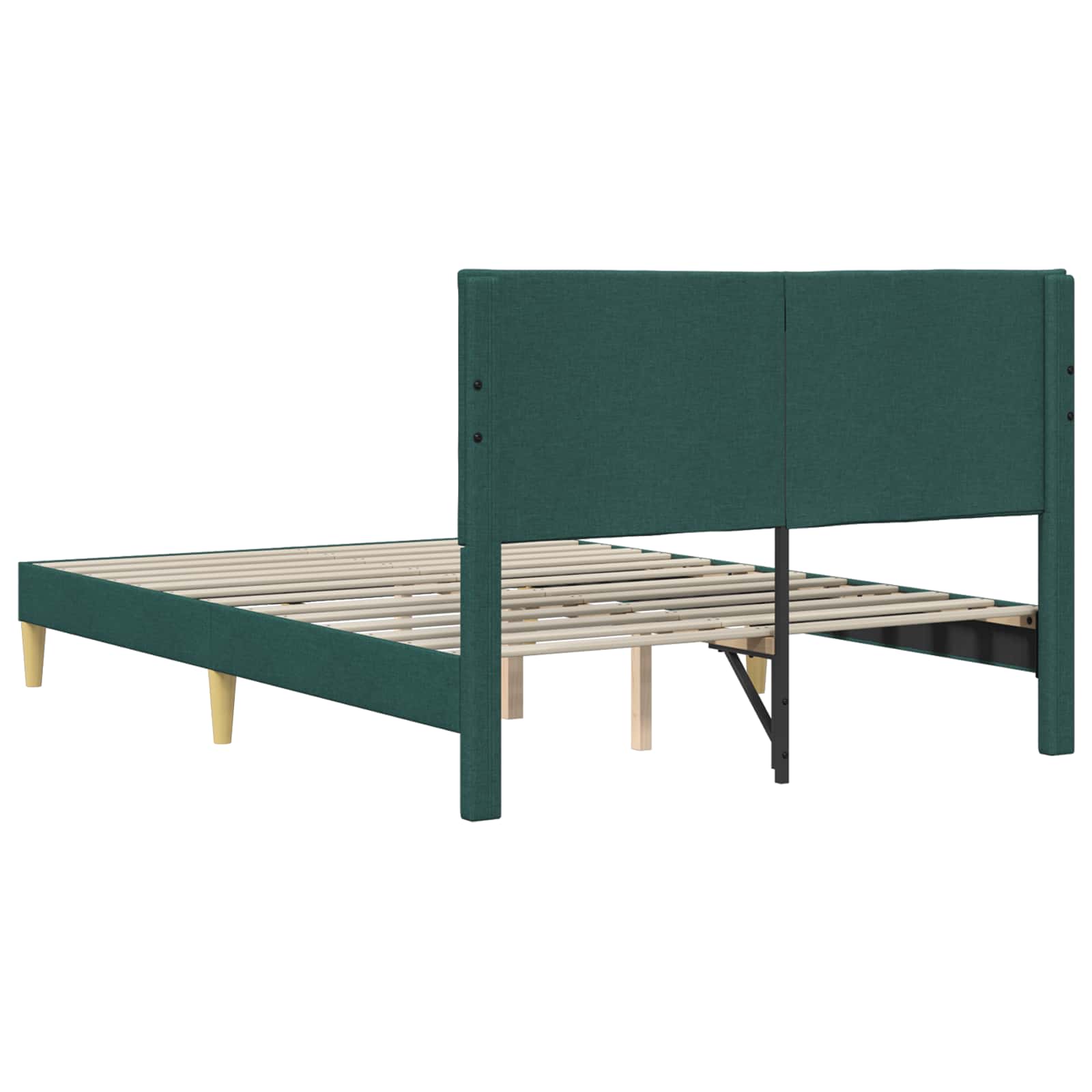 Cadre de lit avec tête de lit Vert foncé 120 x 200 cm tissu - XIOS