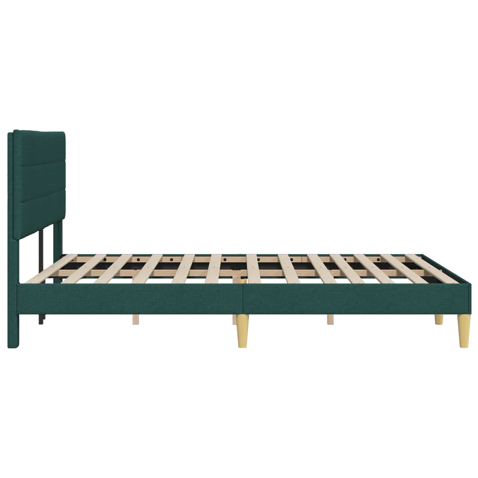 Cadre de lit avec tête de lit Vert foncé 140 x 200 cm tissu - XIOS