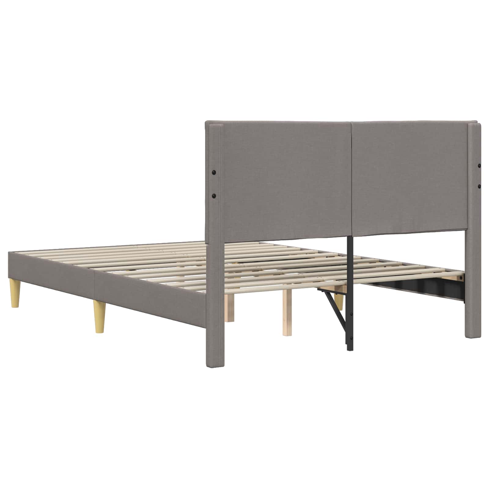 Cadre de lit avec tête de lit Taupe 160 x 200 cm tissu - XIOS
