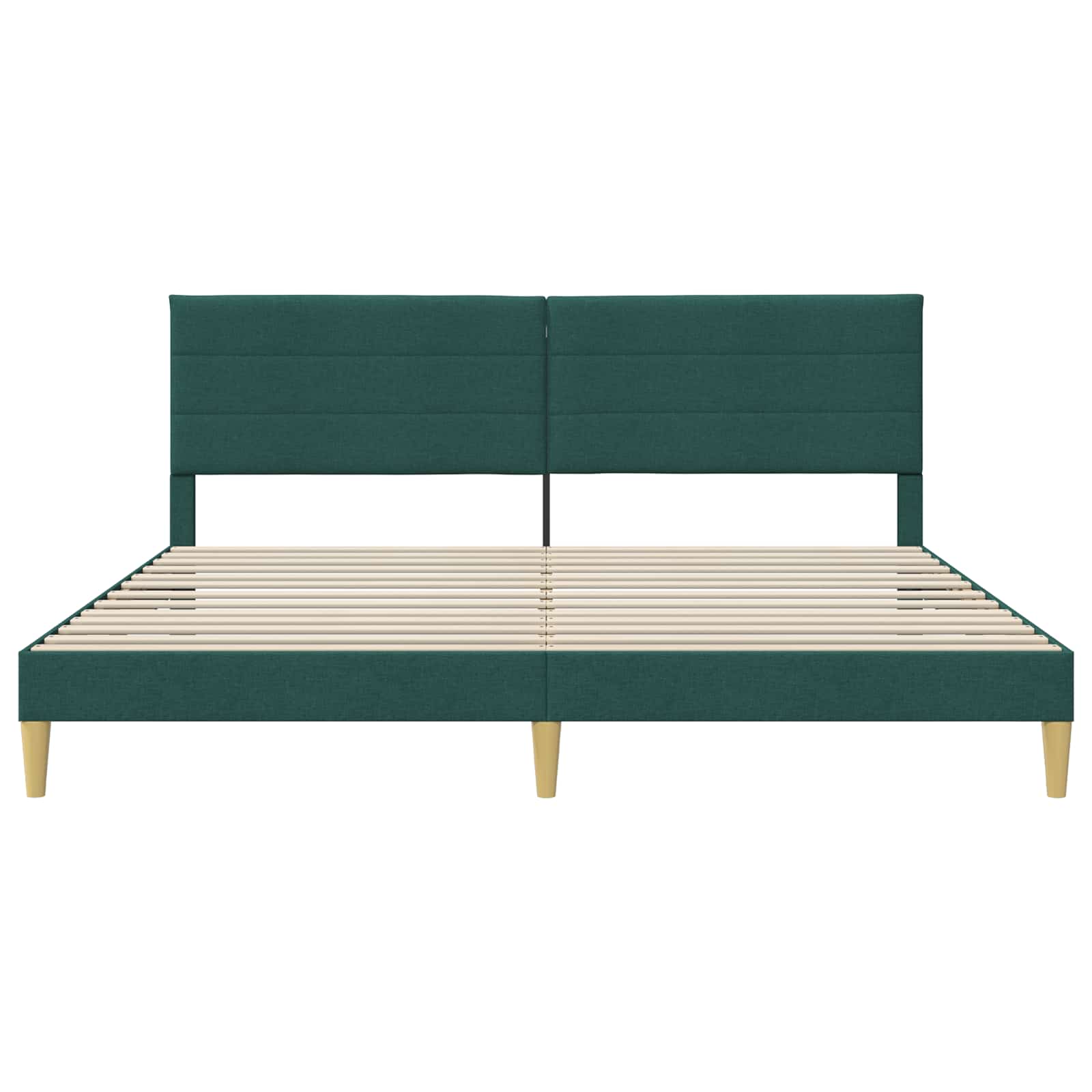 Cadre de lit avec tête de lit Vert foncé 180 x 200 cm Tissu - XIOS