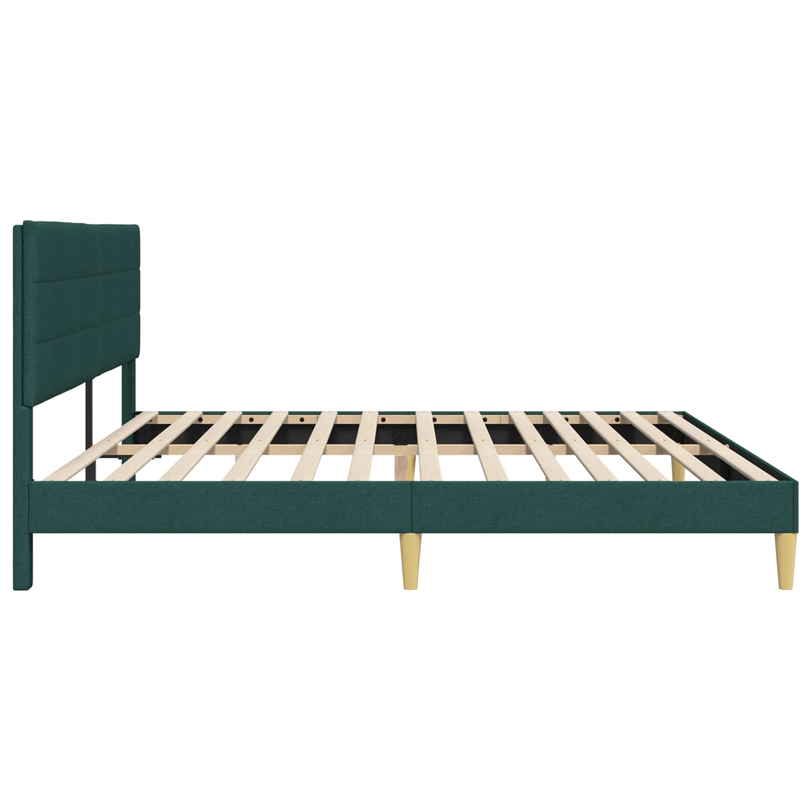 Cadre de lit avec tête de lit Vert foncé 180 x 200 cm Tissu - XIOS