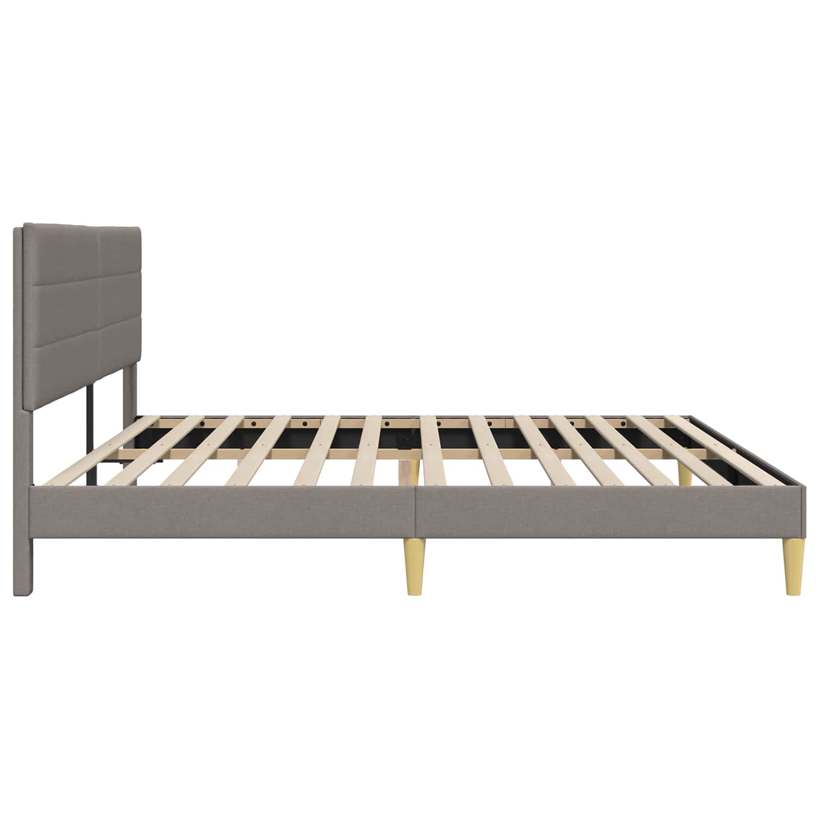 Cadre de lit avec tête de lit Taupe 180 x 200 cm Tissu - XIOS