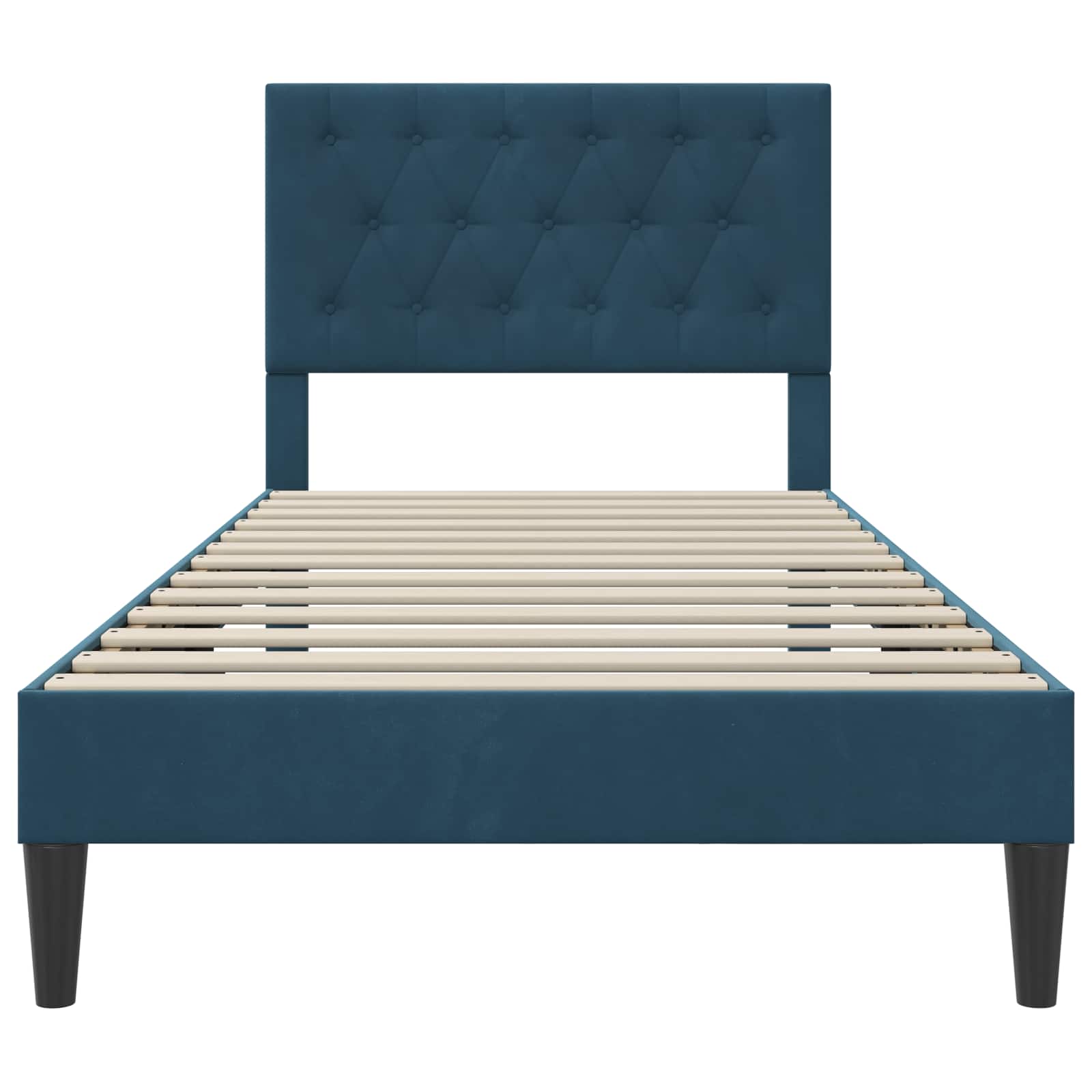 Cadre de lit avec tête de lit Bleu 90 x 190 cm Velours - XIOS