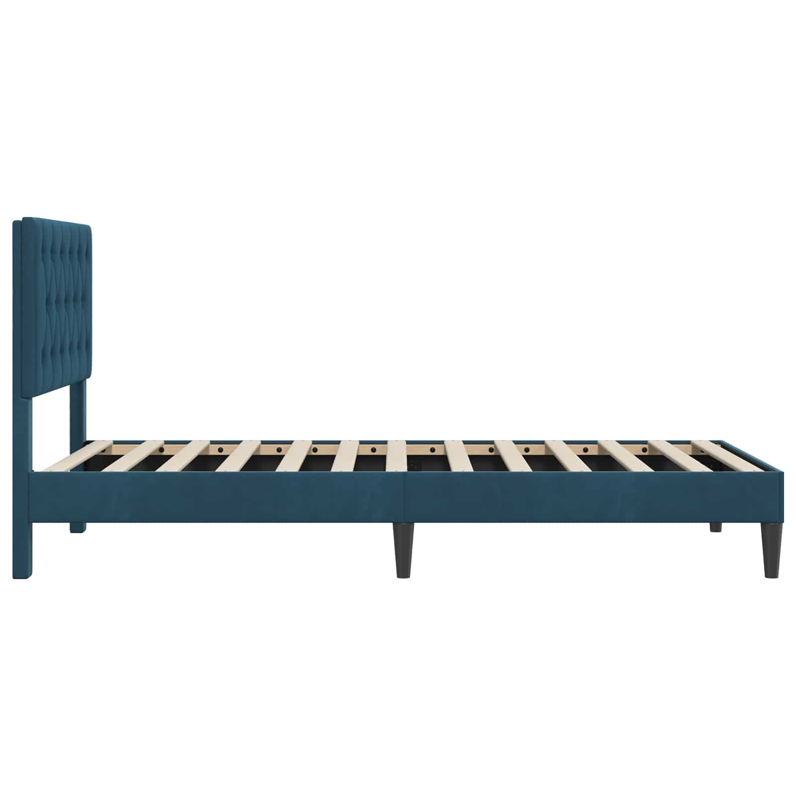 Cadre de lit avec tête de lit Bleu 90 x 190 cm Velours - XIOS