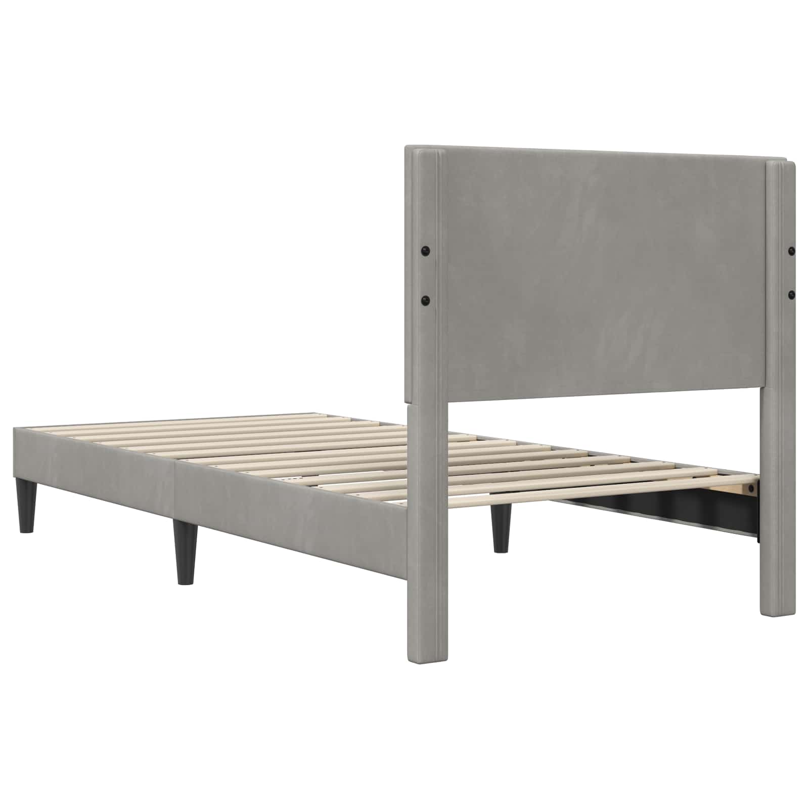 Cadre de lit avec tête de lit Gris clair 90 x 200 cm Velours - XIOS