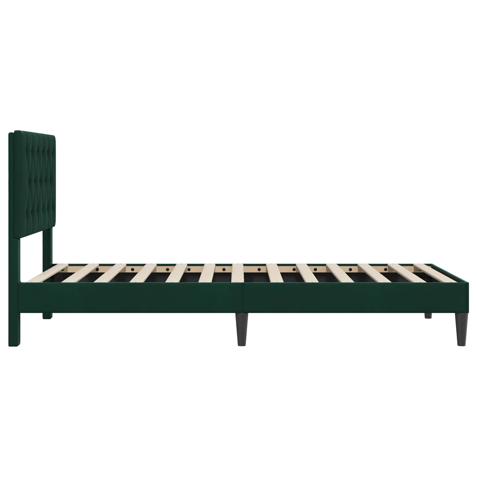 Cadre de lit avec tête de lit Vert foncé 100 x 200 cm Velours - XIOS