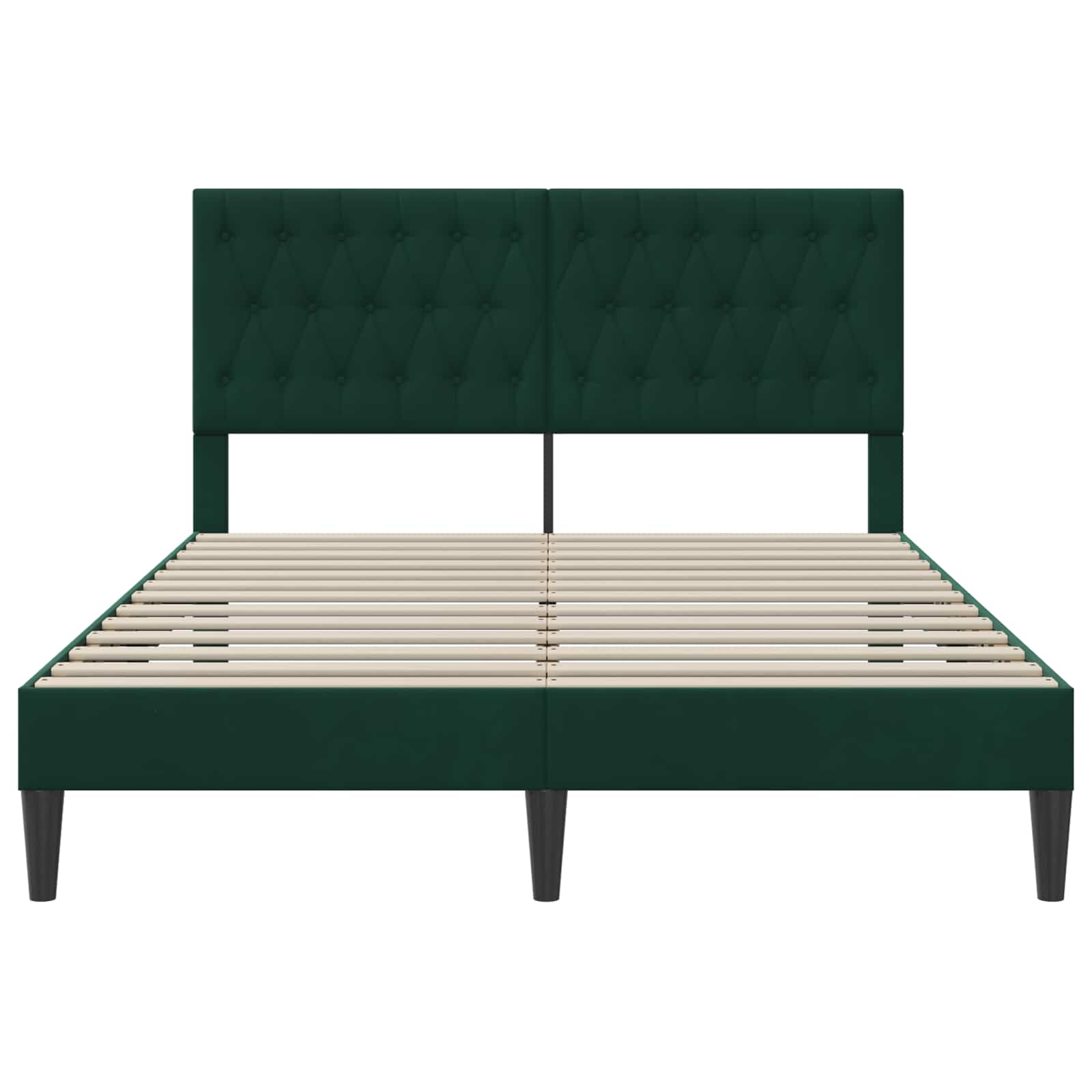 Cadre de lit avec tête de lit Vert foncé 140 x 200 cm Velours - XIOS