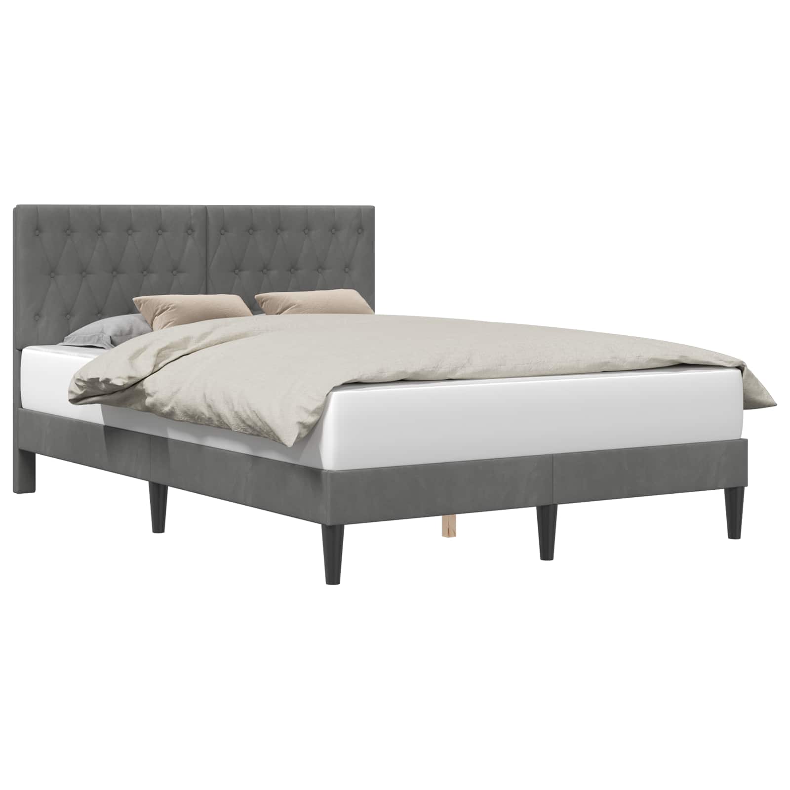 Cadre de lit avec tête de lit Gris foncé 160 x 200 cm Velours - XIOS