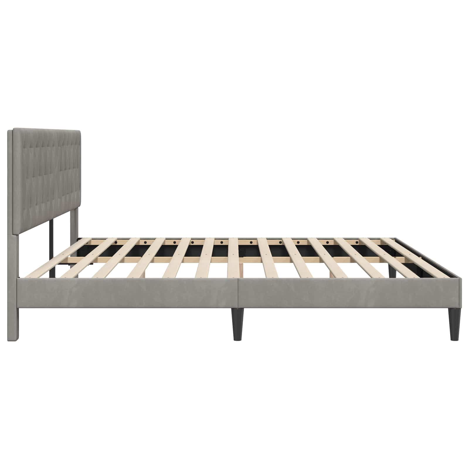 Cadre de lit avec tête de lit Gris clair 180 x 200 cm Velours - XIOS