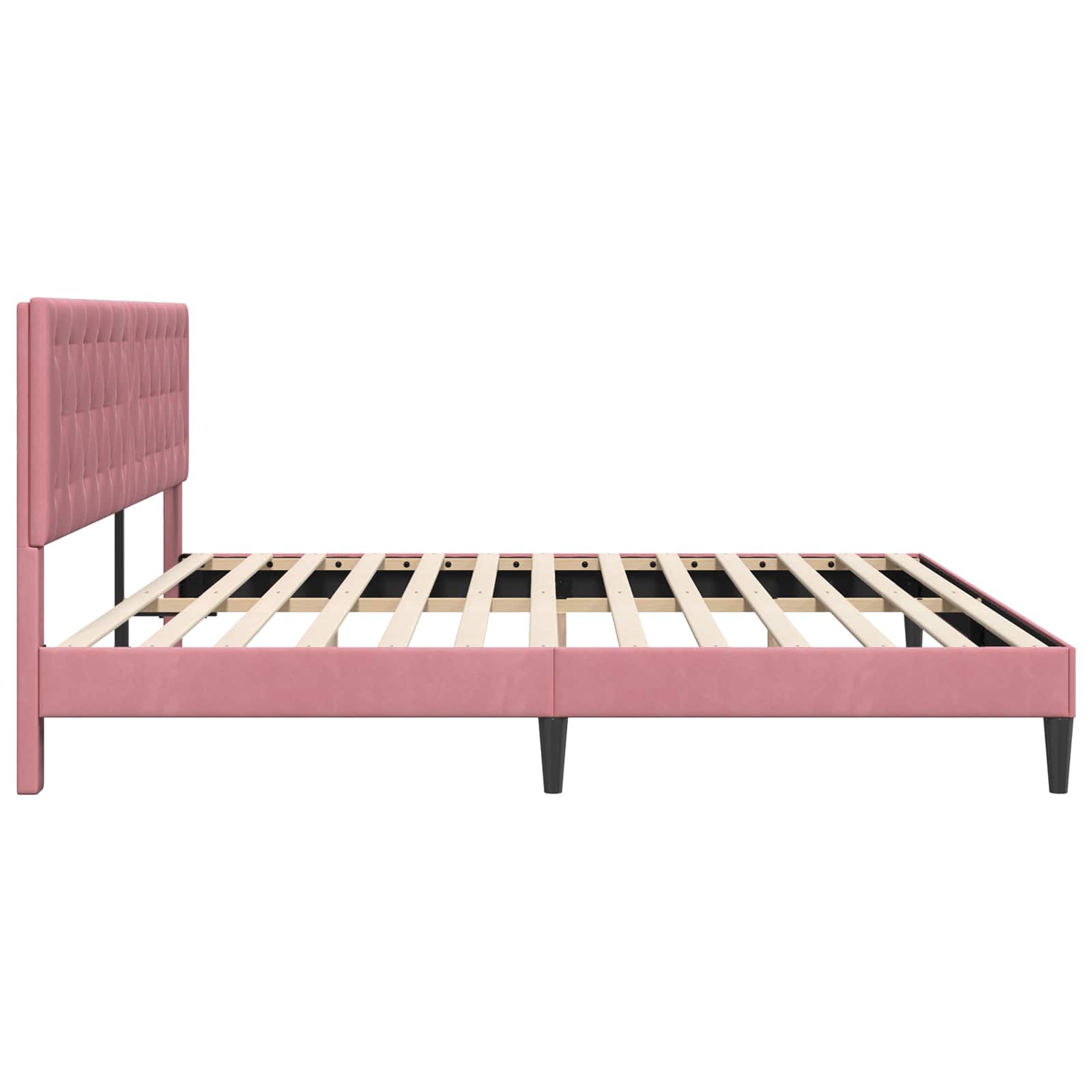 Cadre de lit avec tête de lit Rose 180 x 200 cm Velours - XIOS